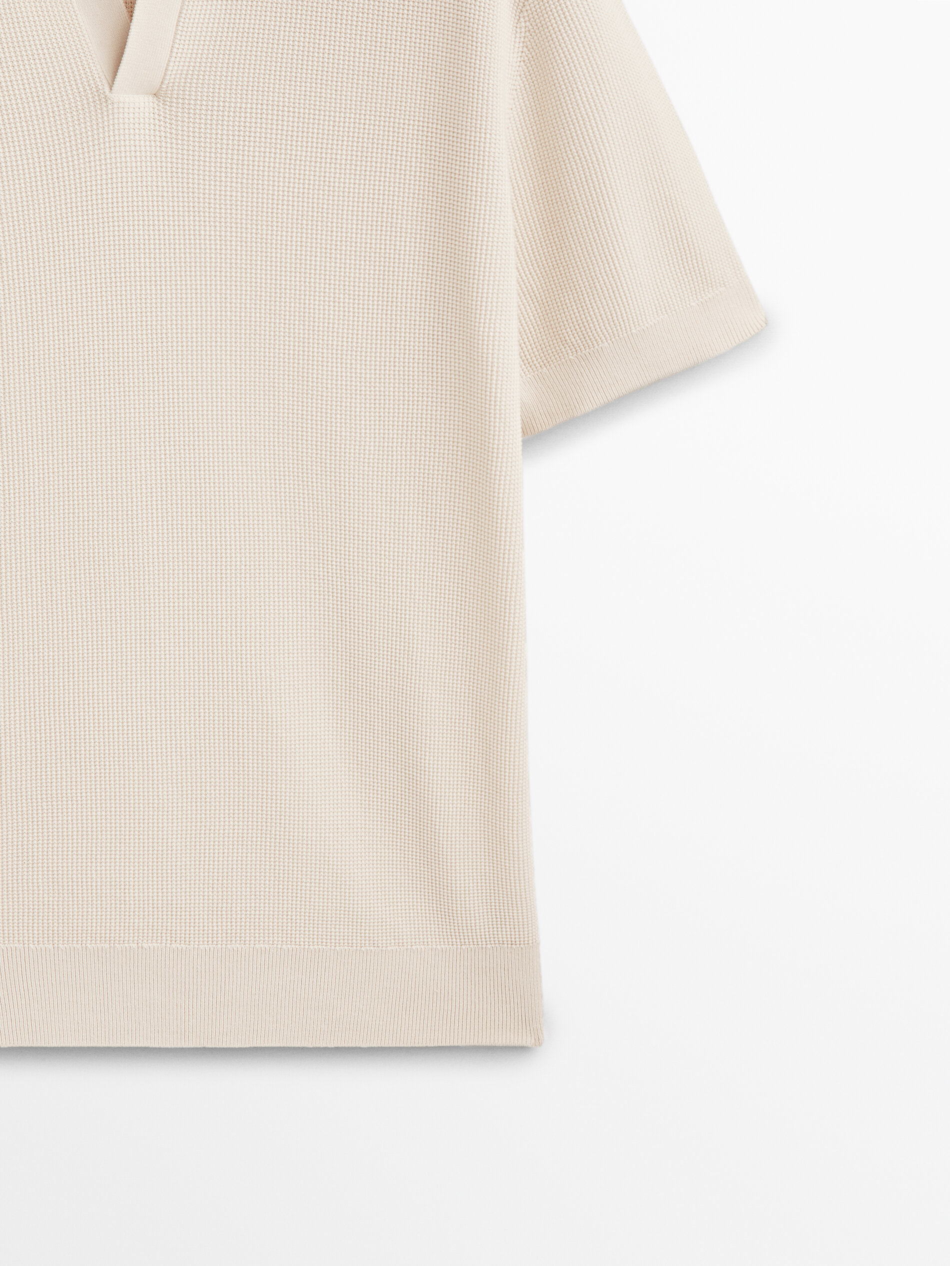 Jersey polo estructura cuello ancho - CRUDO