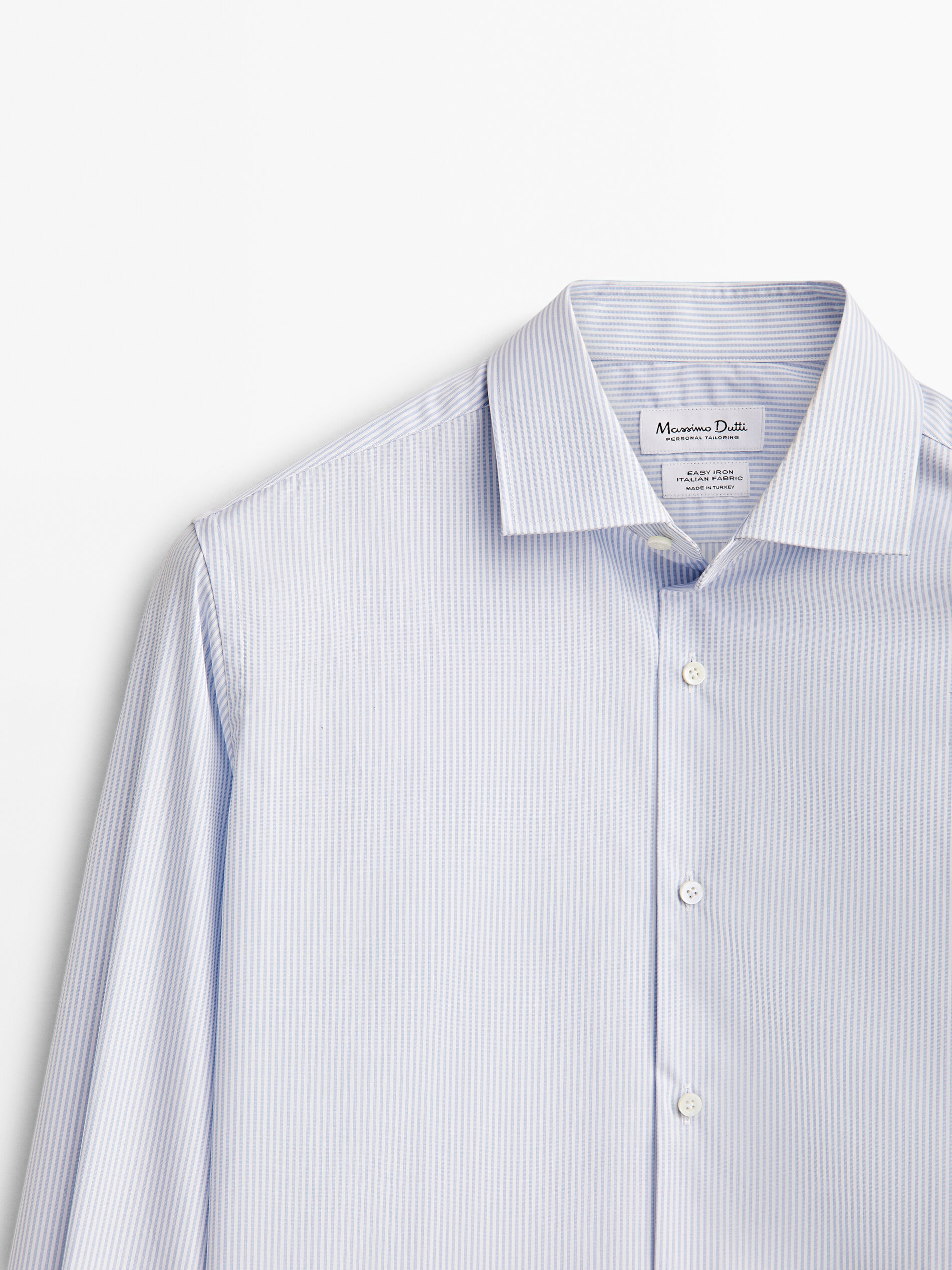 Camisa rayas easy iron slim fit - CELESTE