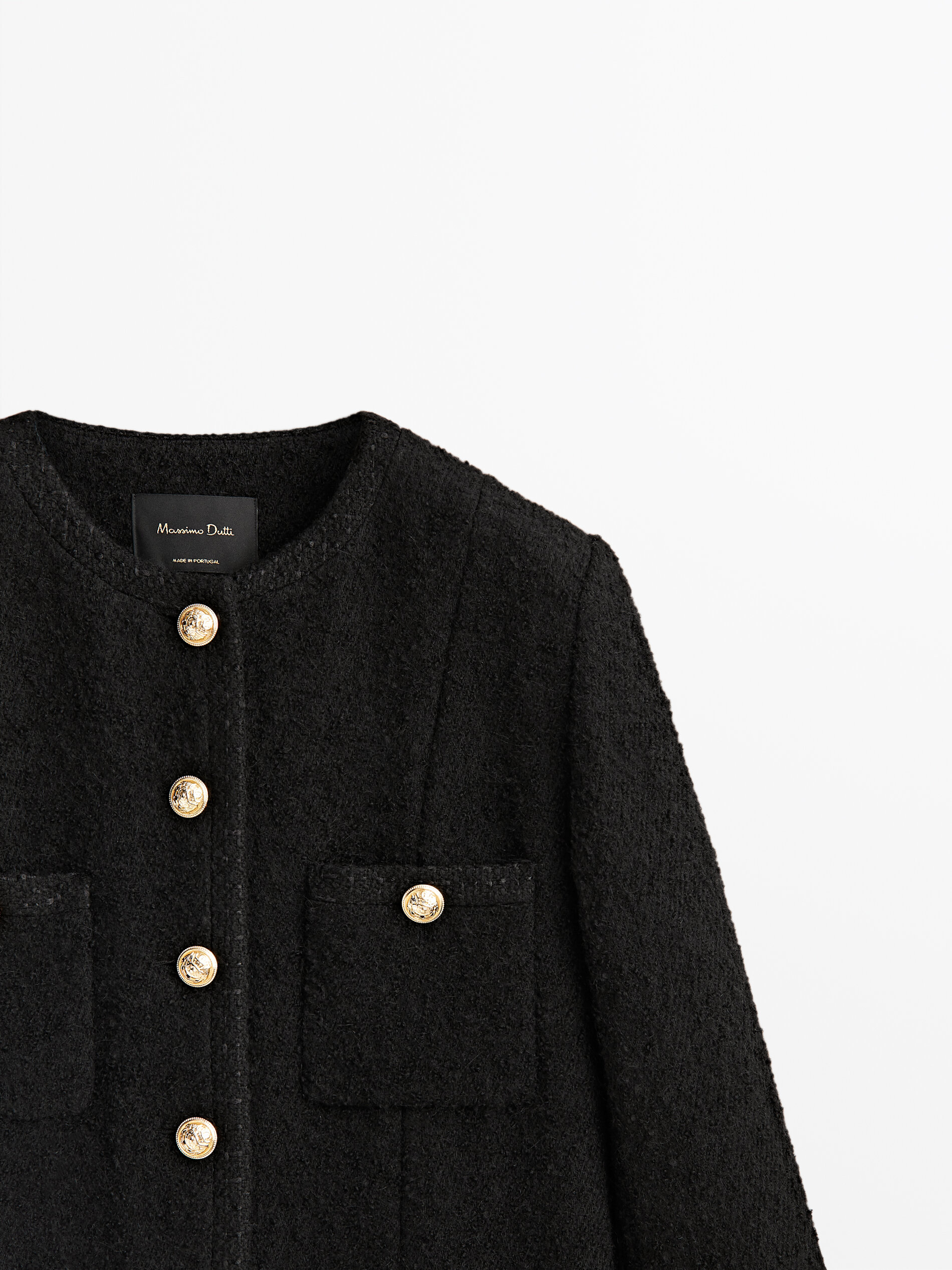 Chaqueta larga botones dorados - NEGRO