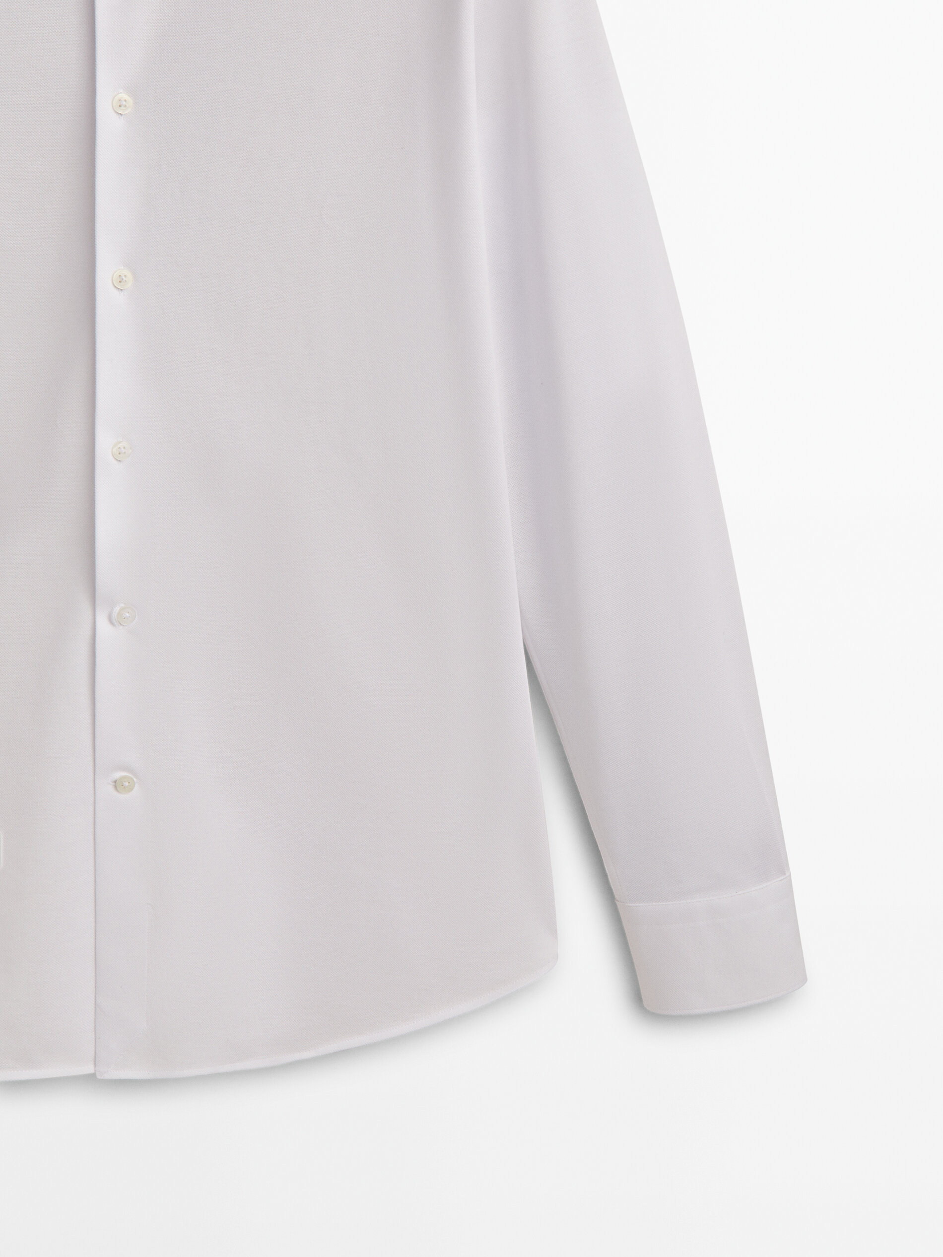 Camisa de punto algodón slim fit - BLANCO