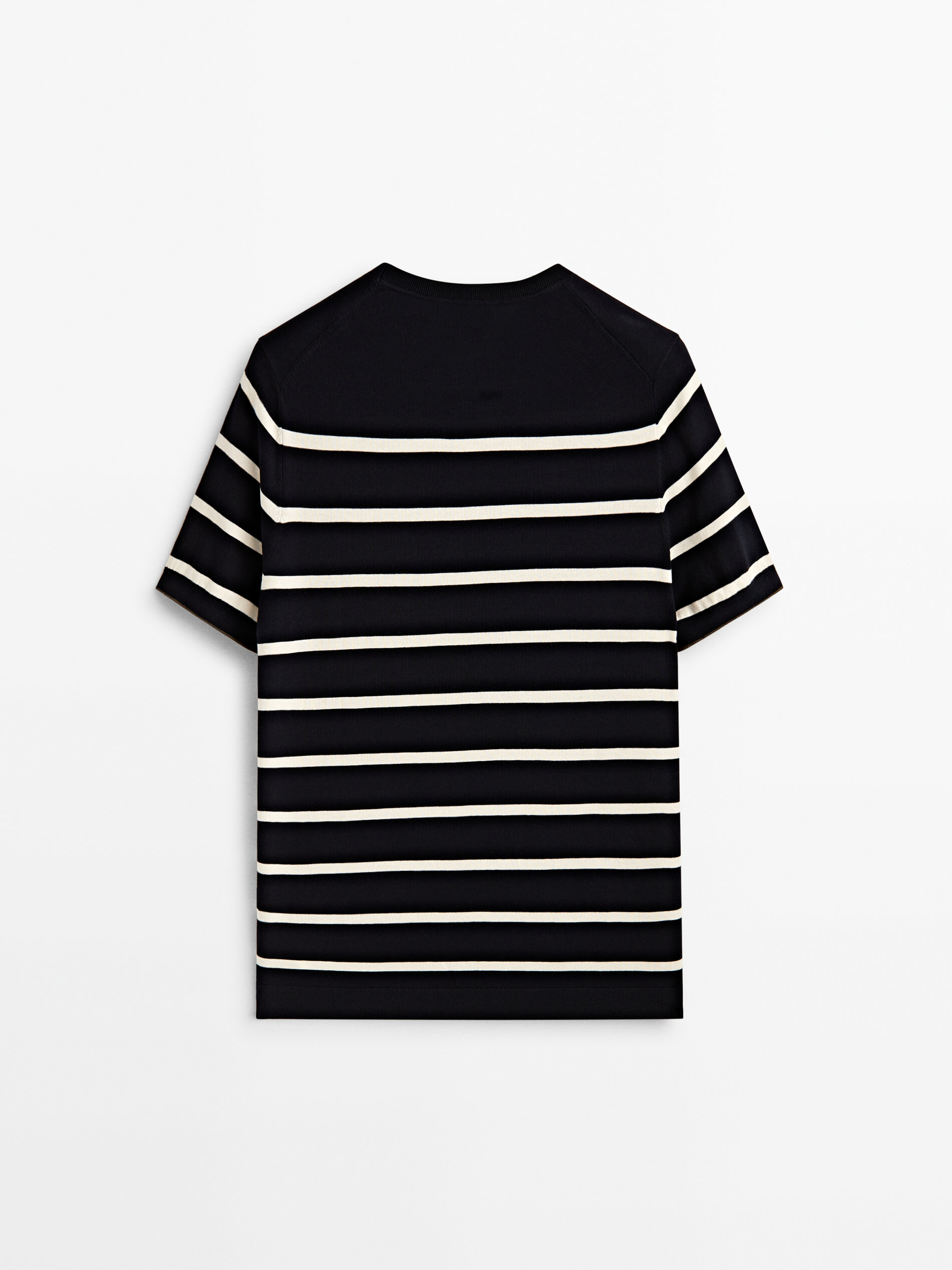 Jersey de punto rayas cuello redondo - AZUL MARINO