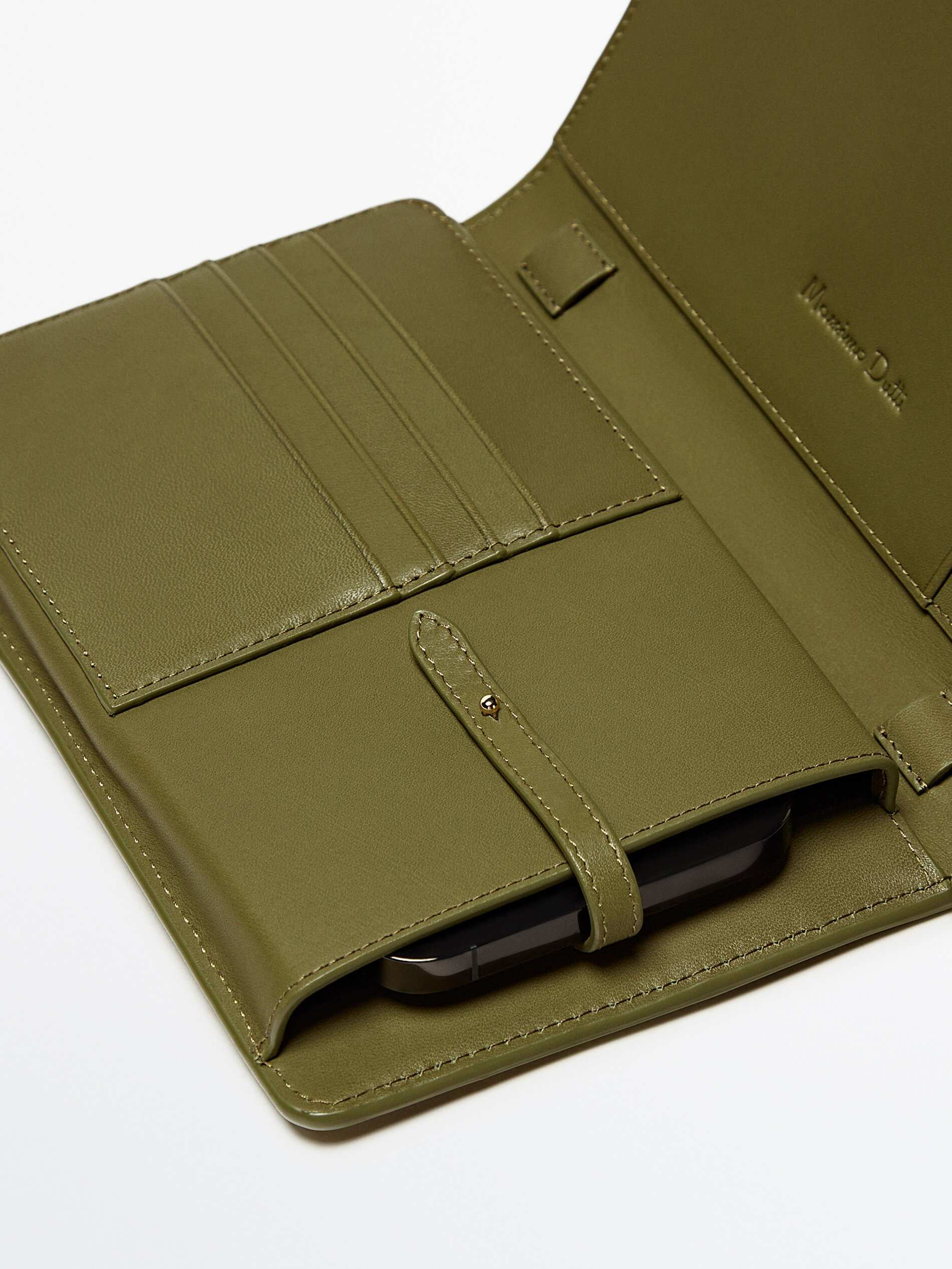 Bolso bandolera piel porta móvil - KAKI