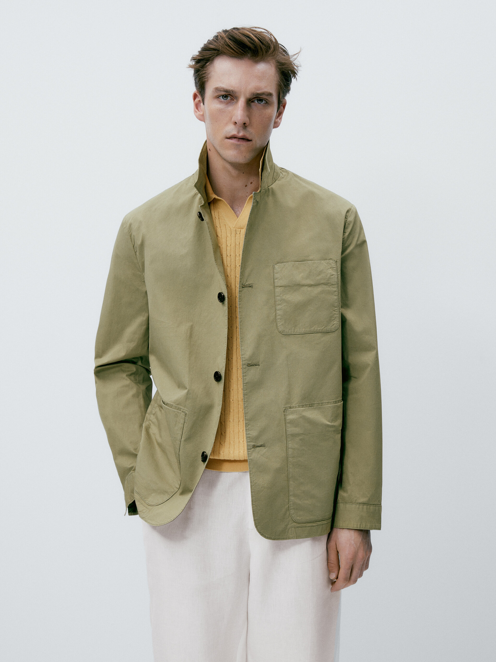 Sobrecamisa tintada mezcla algodón stretch - VERDE