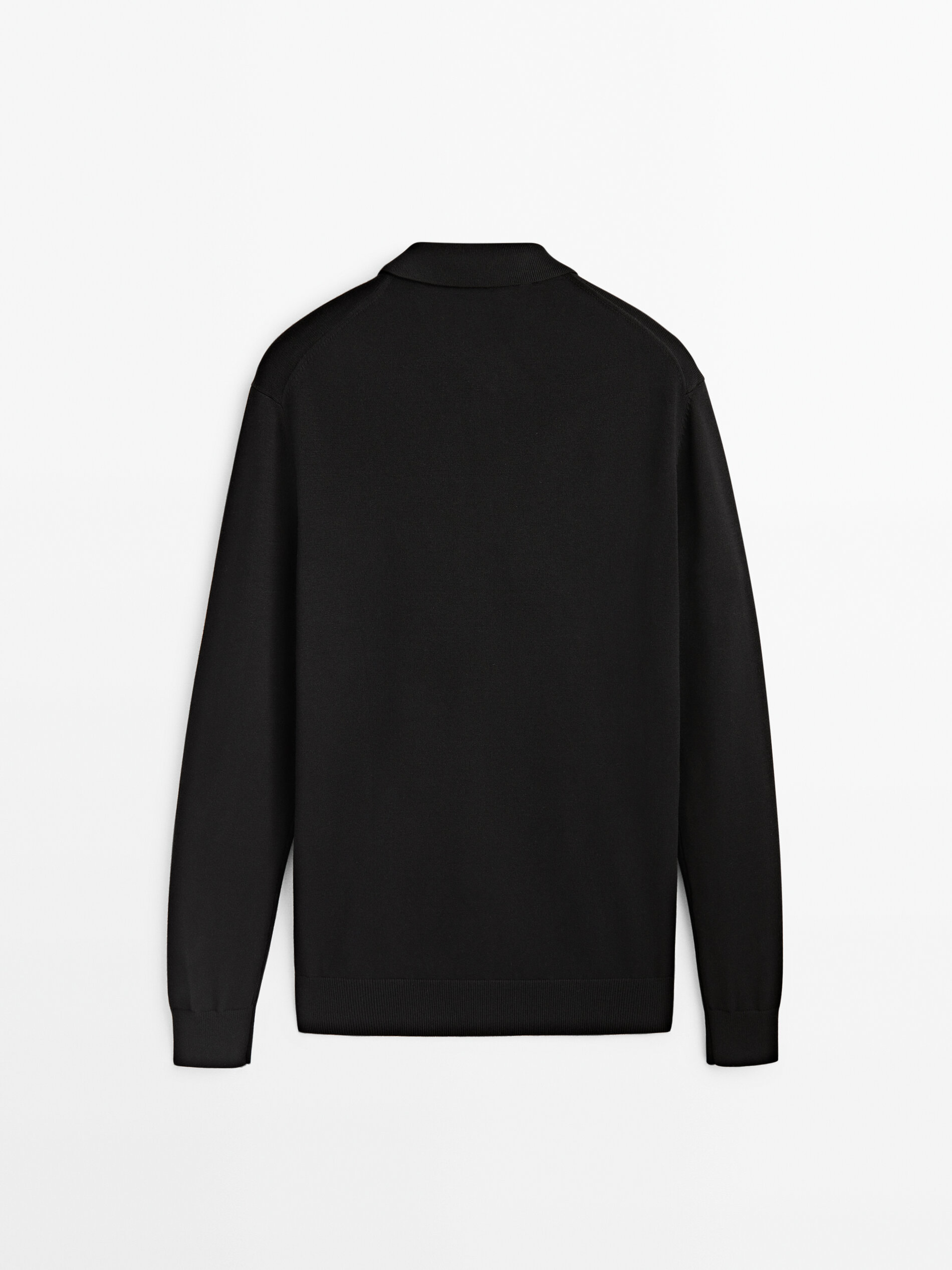 Jersey punto cuello polo confort - NEGRO