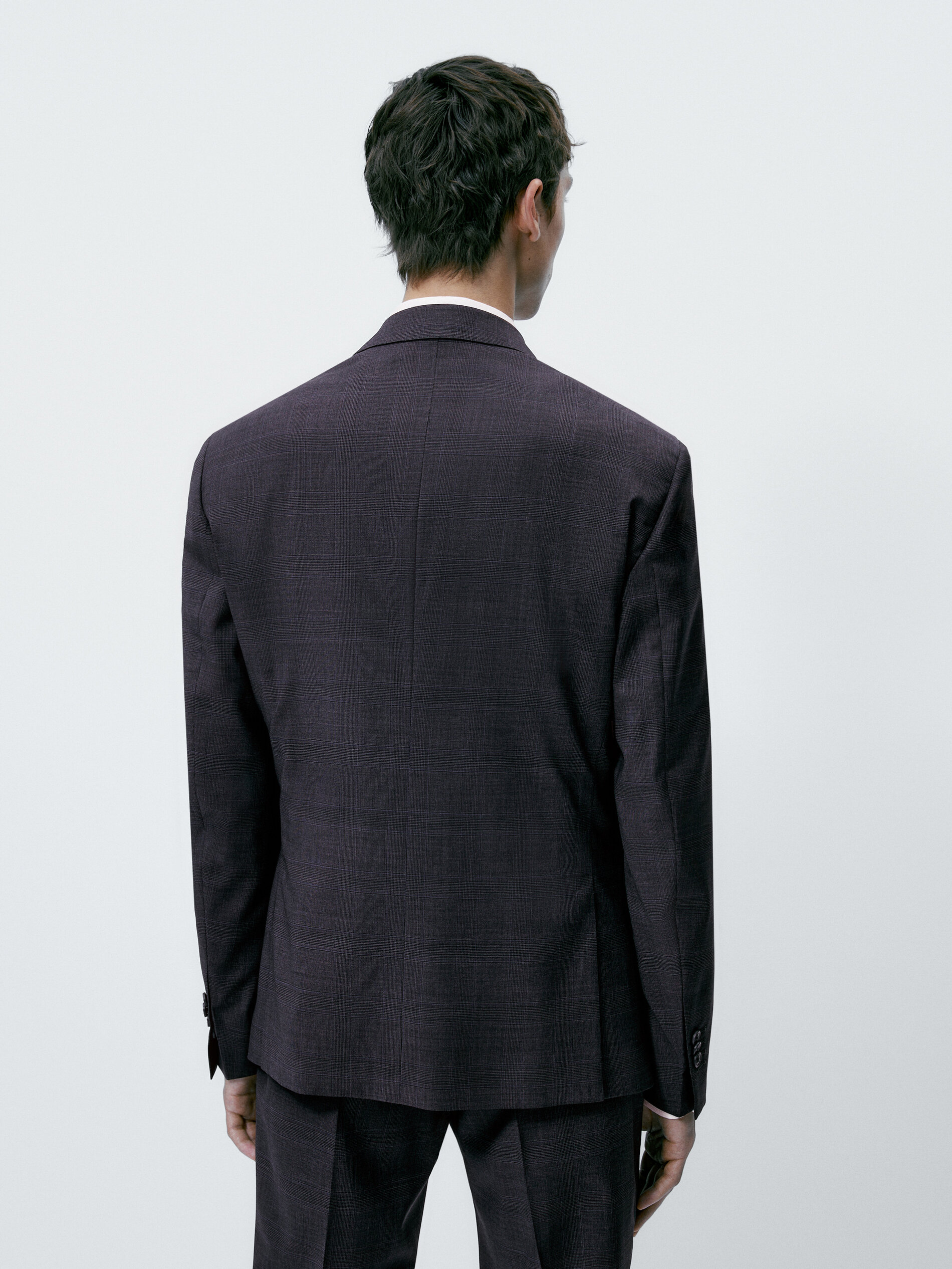 Americana traje lana super 120's cuadros - GRIS