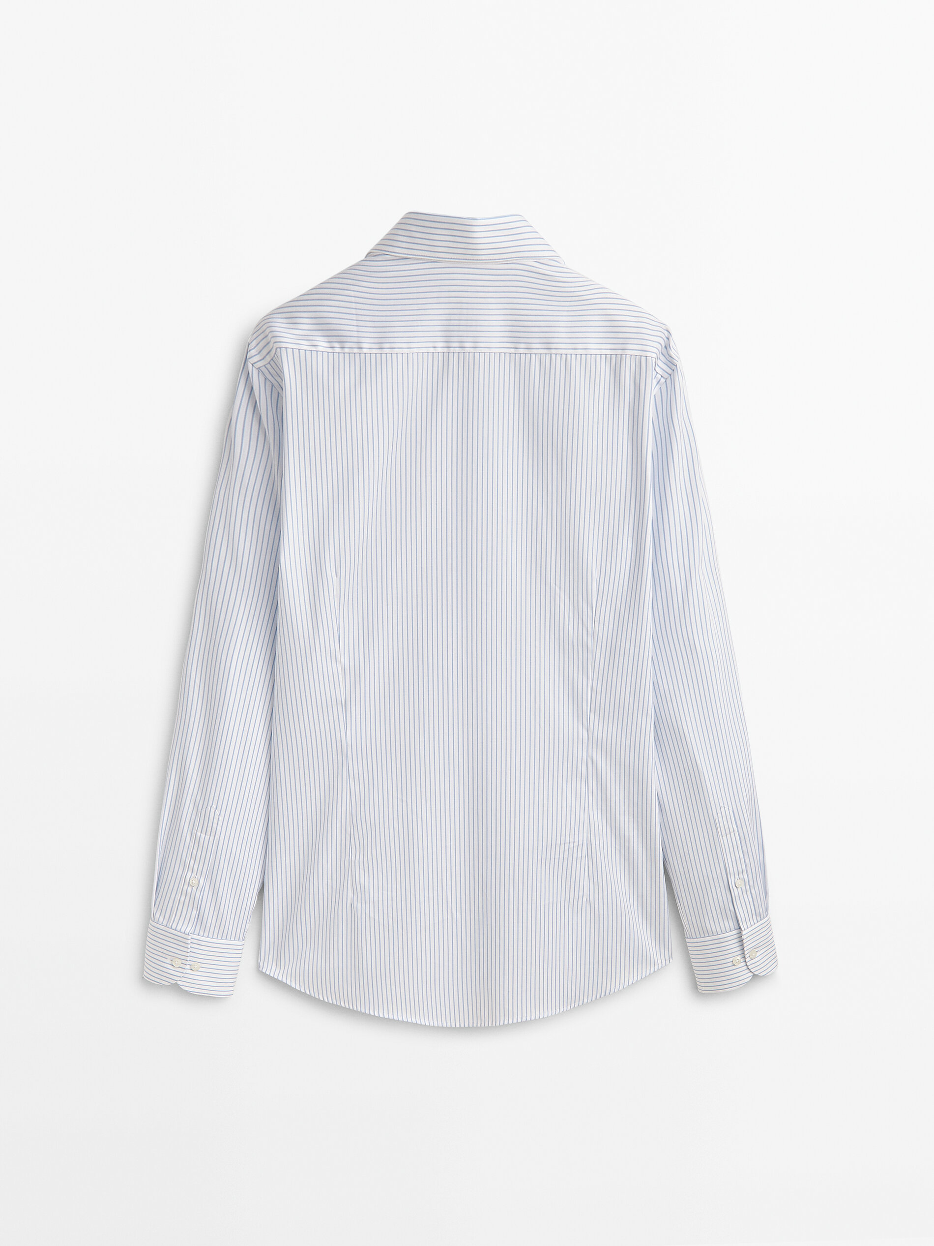 Camisa rayas pinpoint easy iron slim fit - BLANCO