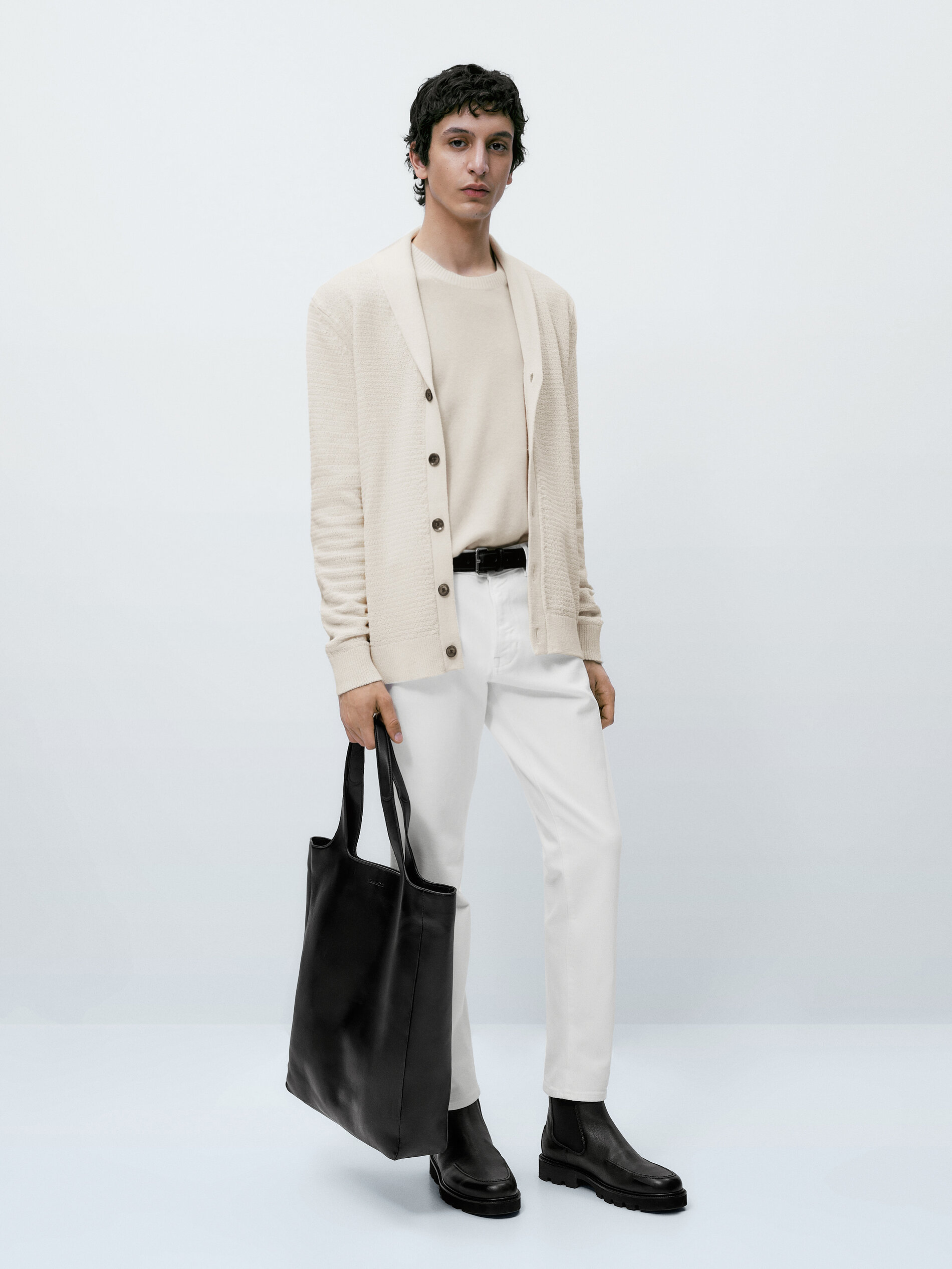 Pantalón vaquero selvedge tapered fit - BLANCO