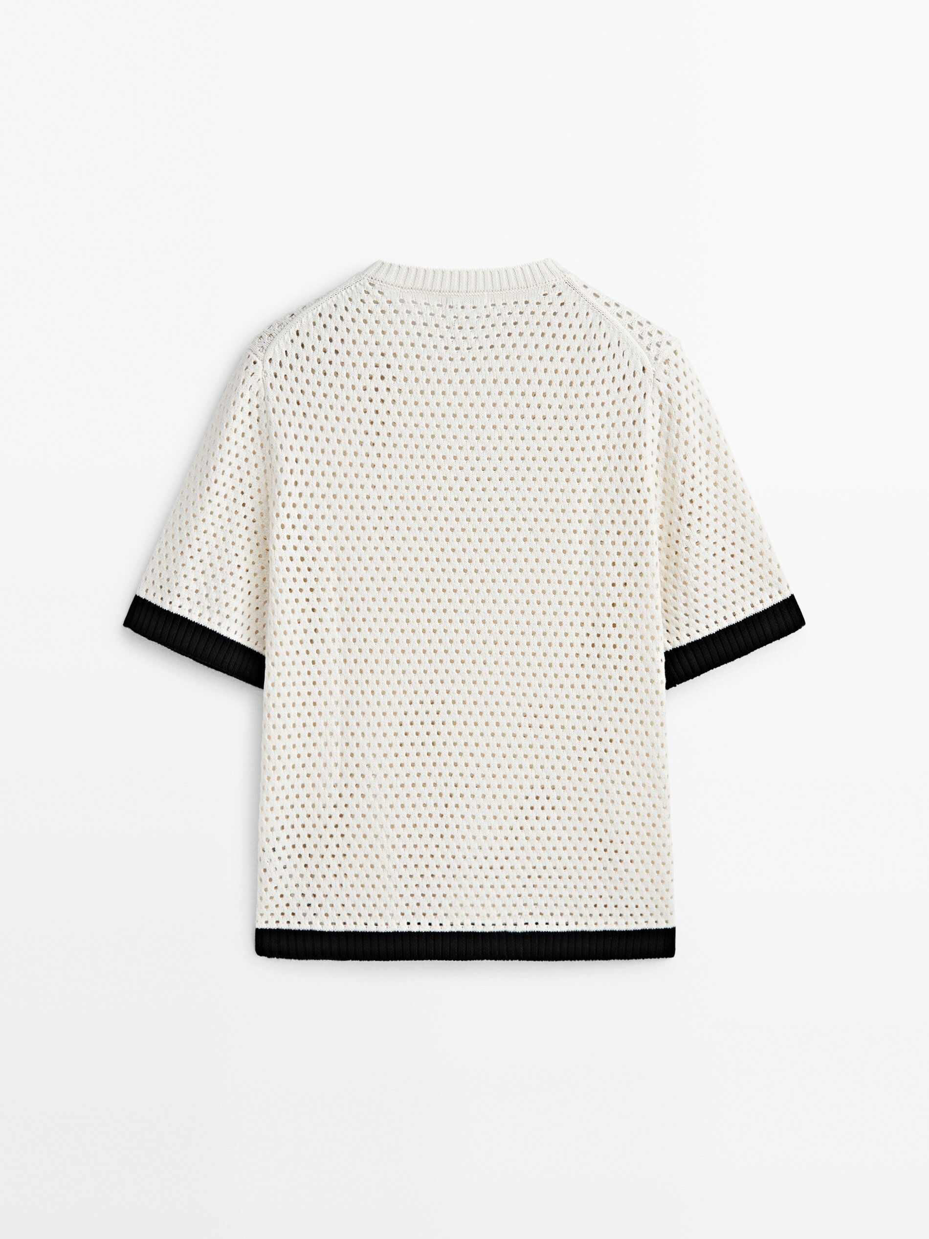 Jersey punto calado contraste - CRUDO