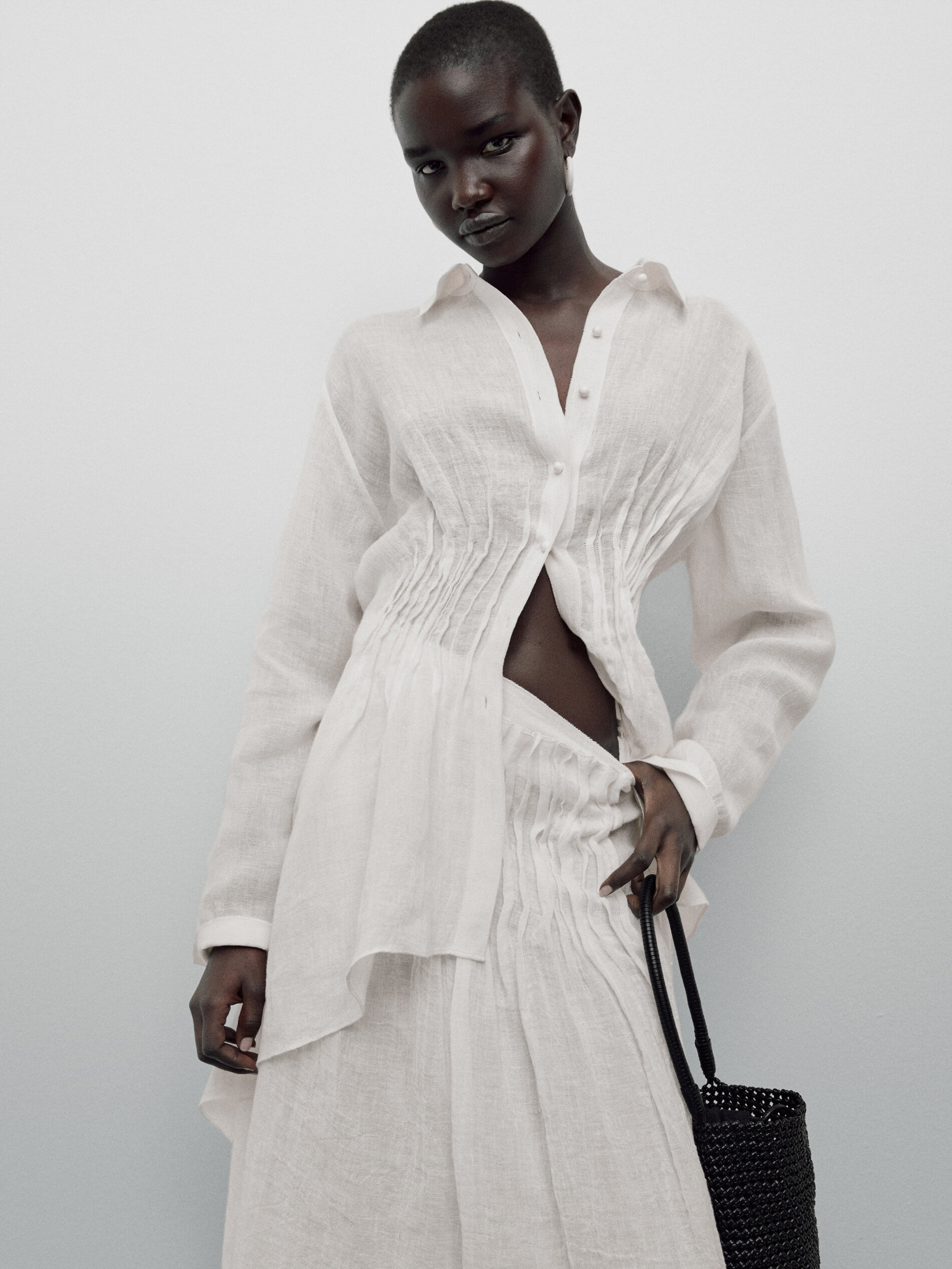 Falda de picos gofrada Limited edition - BLANCO