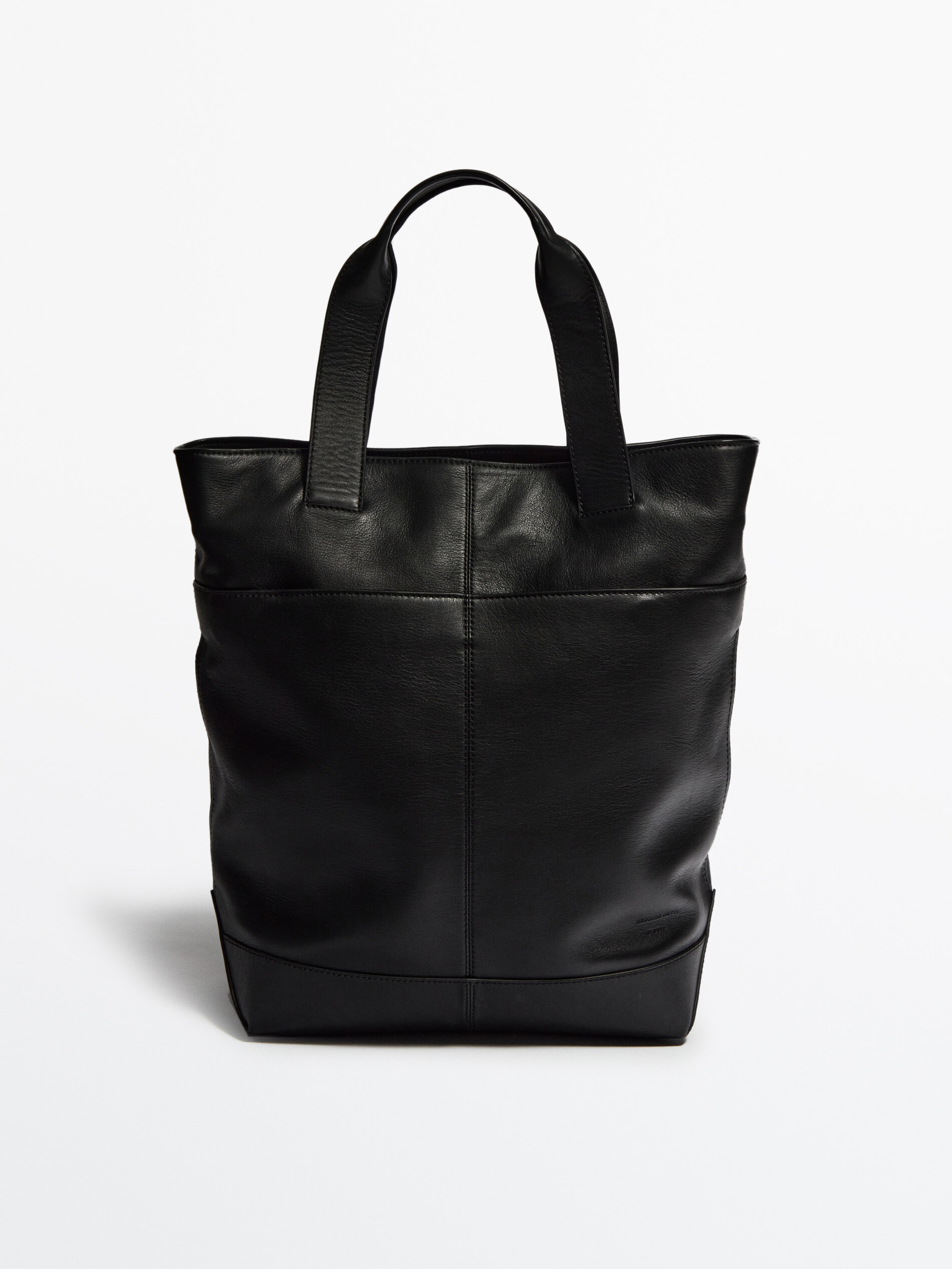 Bolso tote piel negro -Studio - NEGRO