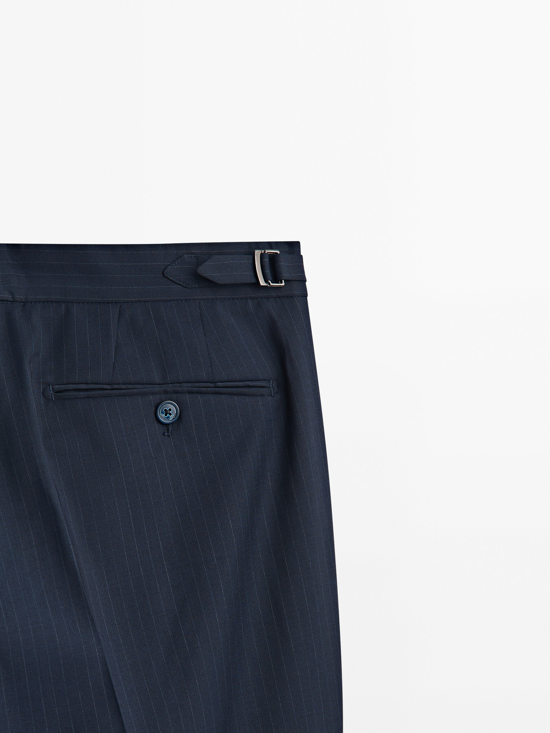 Pantalón traje lana super 120's raya diplomática - AZUL MARINO