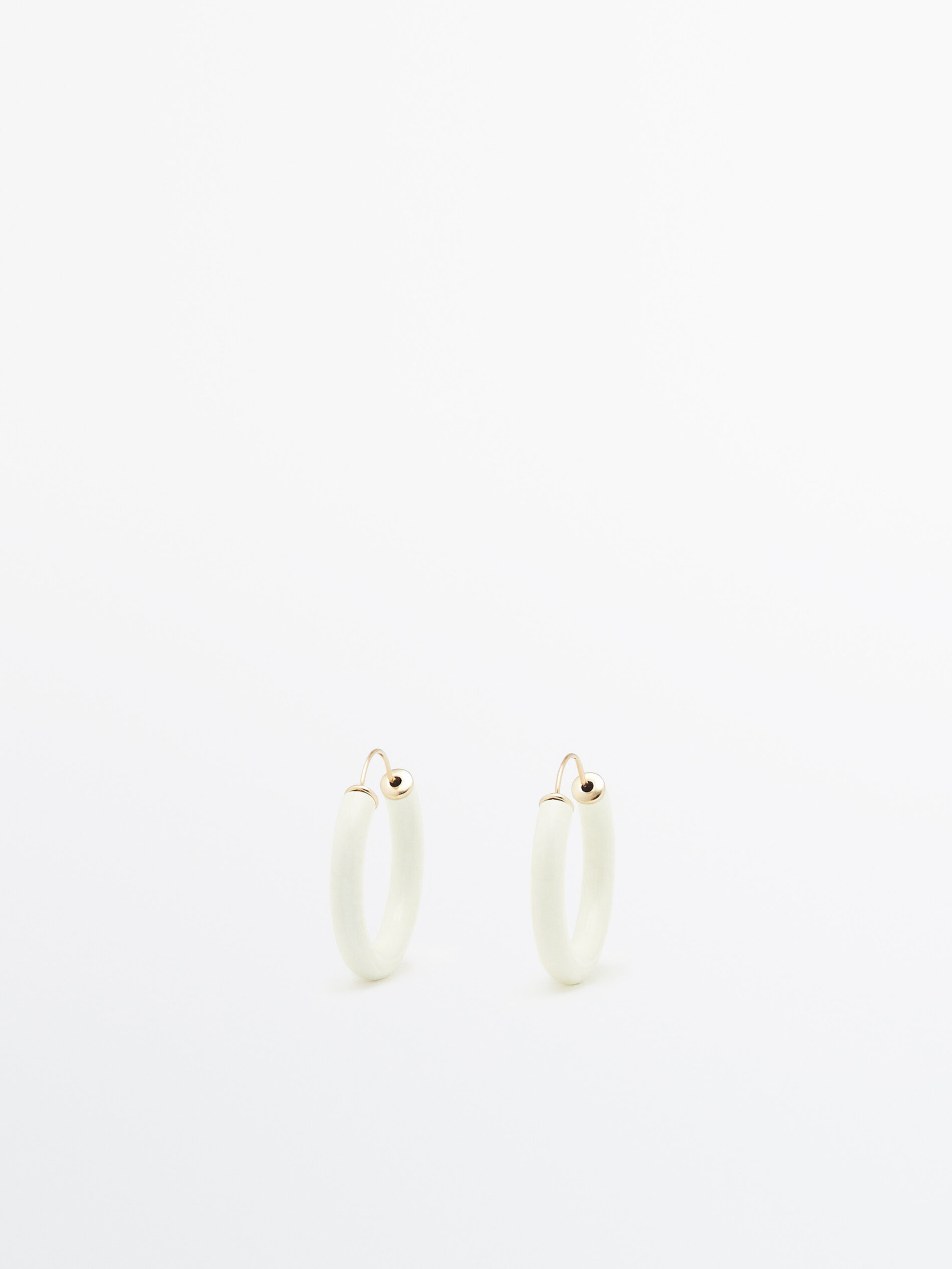 Pendientes aros esmaltados Limited edition - BLANCO