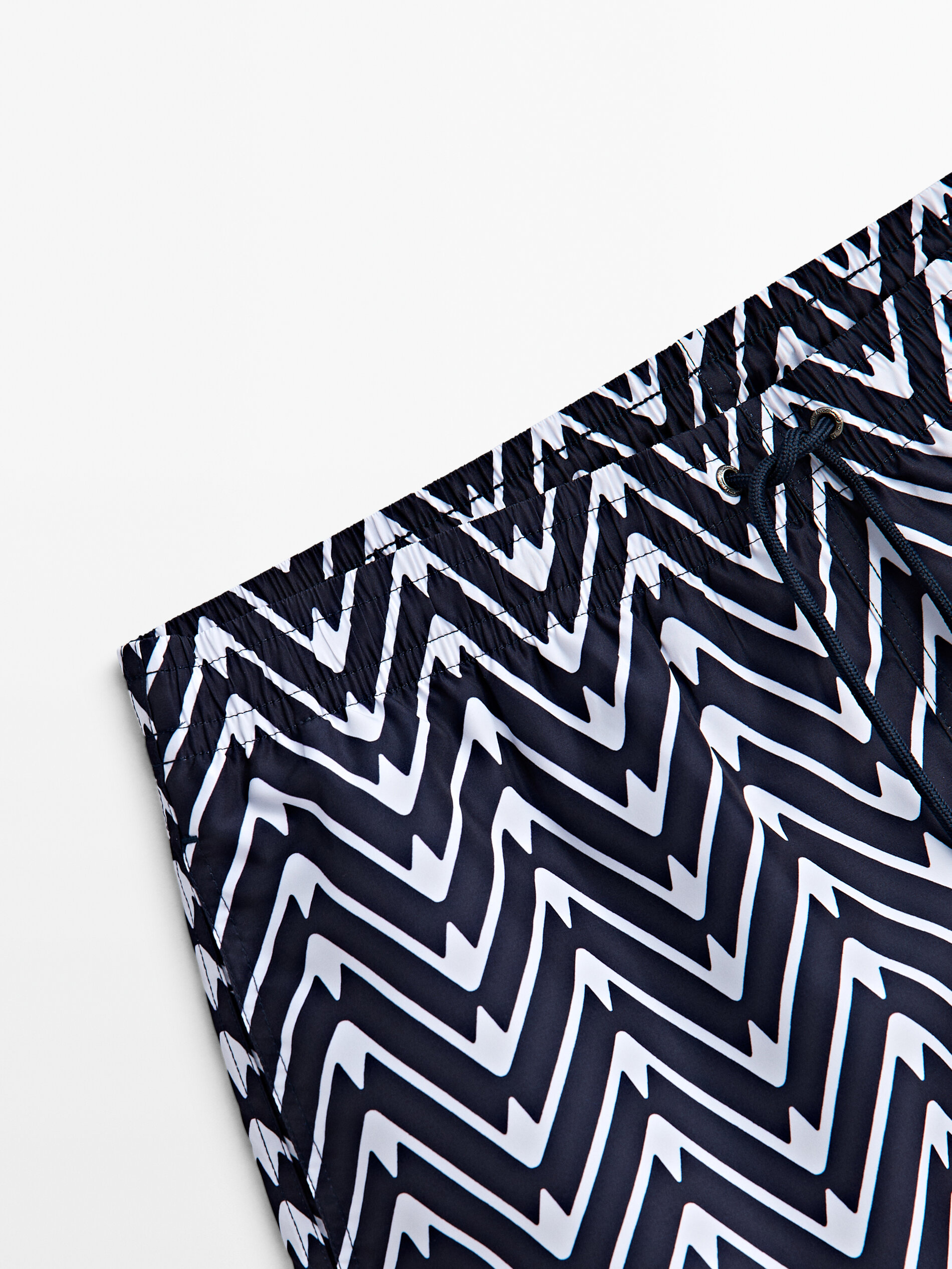 Bañador azul marino estampado zig zag - AZUL MARINO