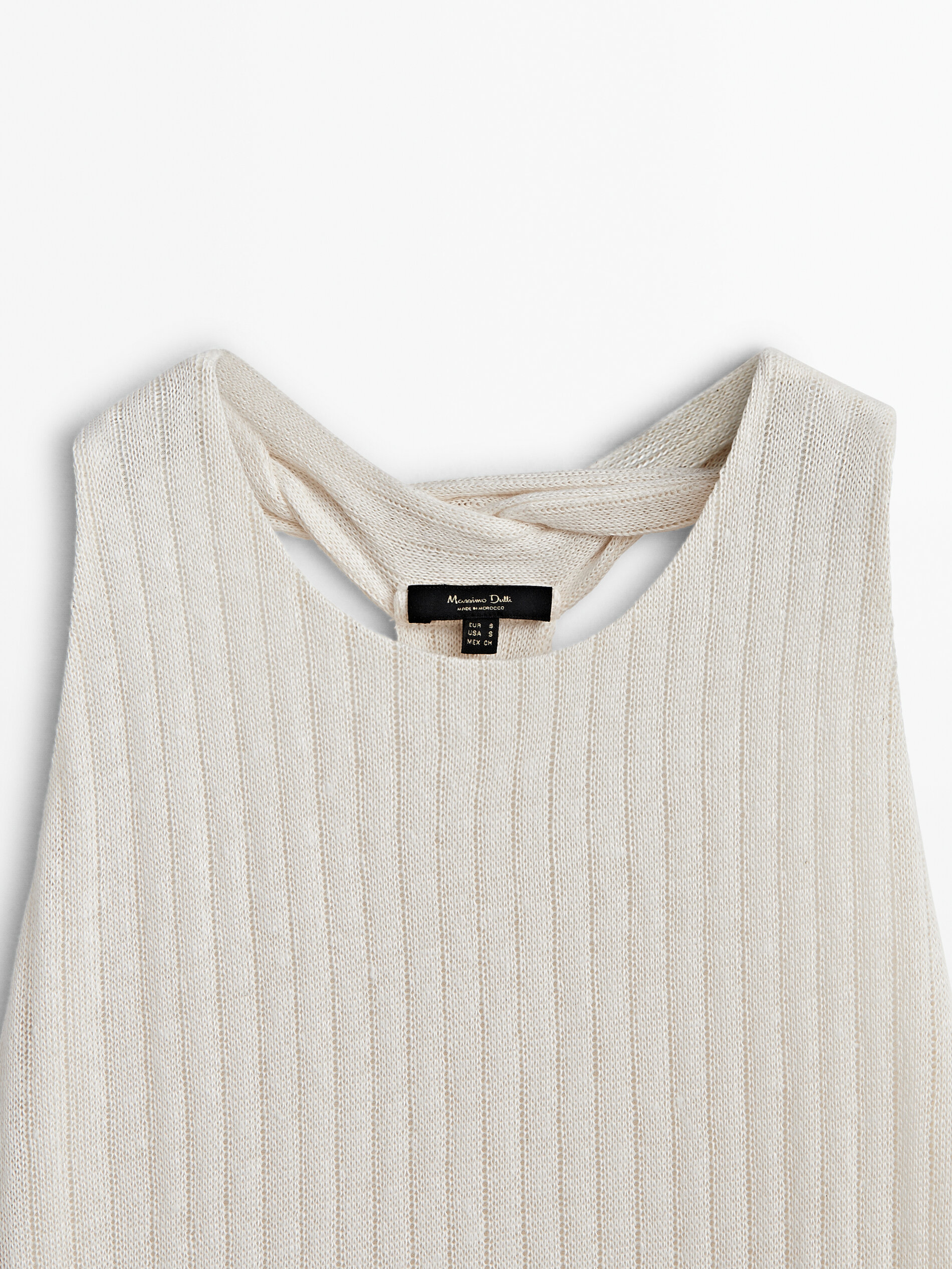 Vestido estructura detalle trenza espalda - CRUDO