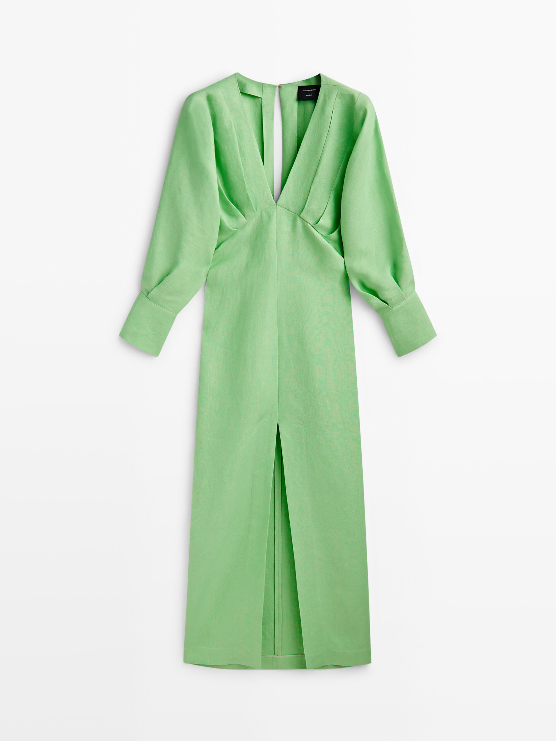 Vestido detalle pliegues abertura -Studio - VERD.MANZ