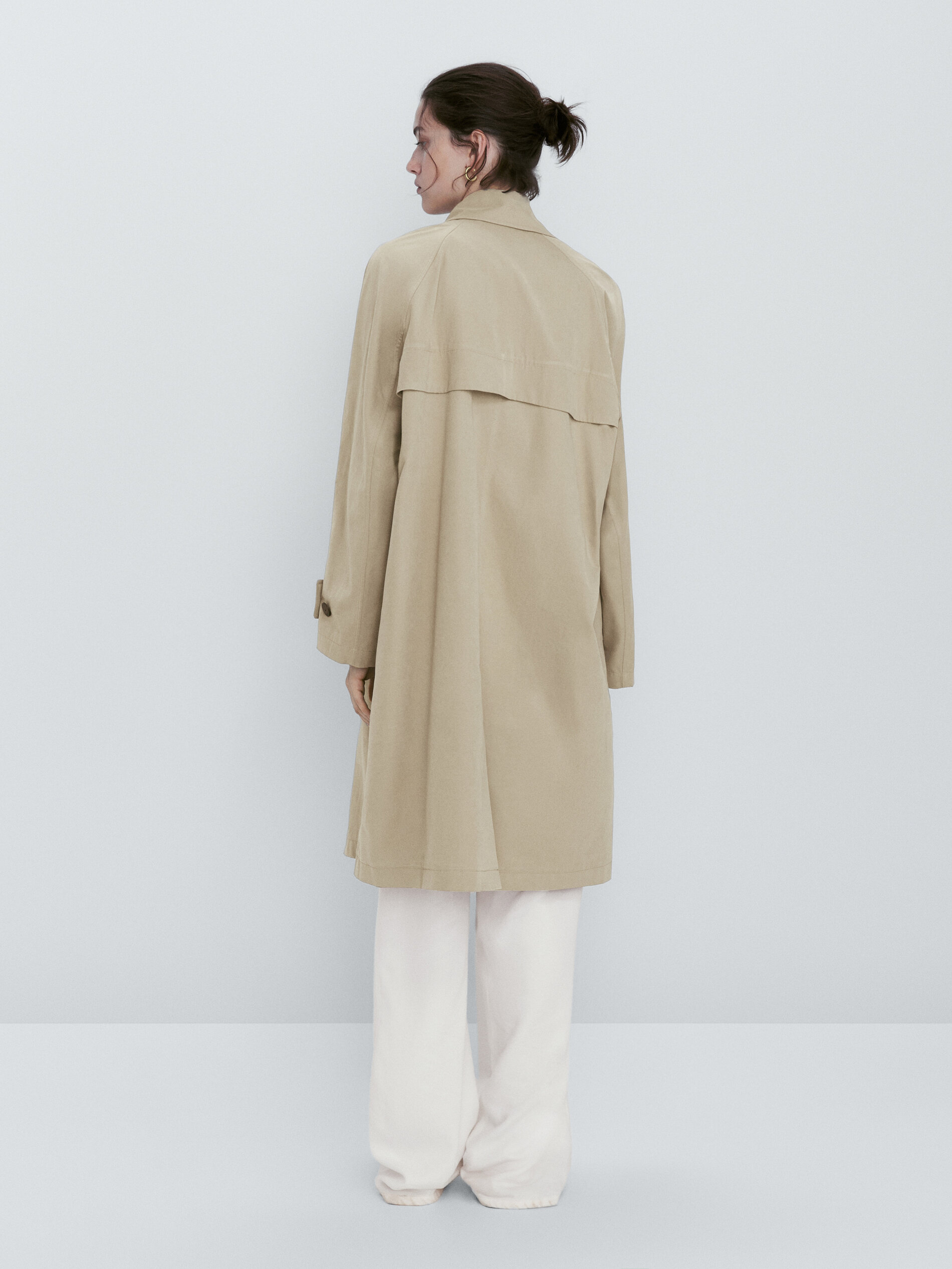 Chaqueta trench con algodón - BEIGE