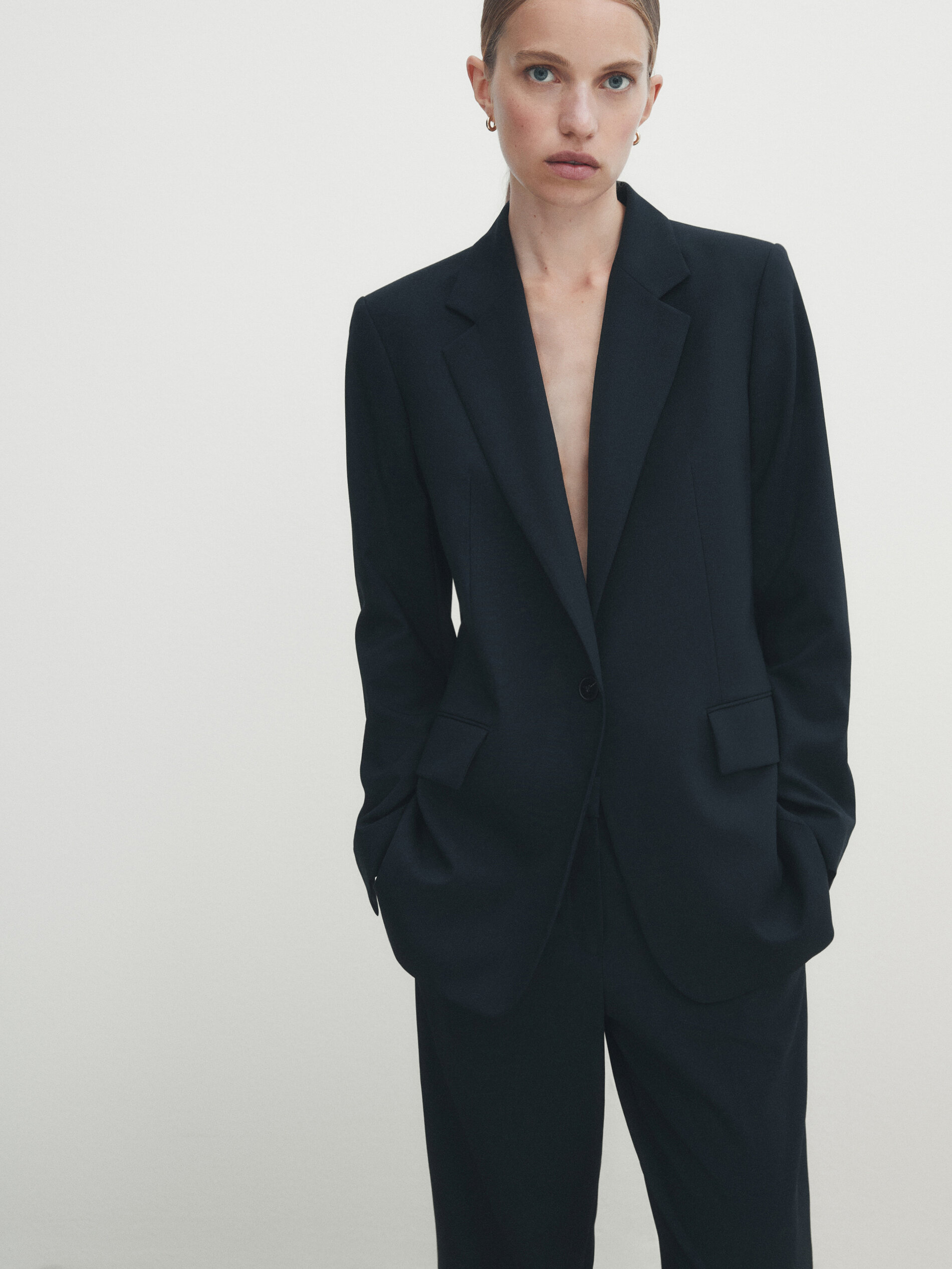 Americana traje lana fría - AZUL MARINO