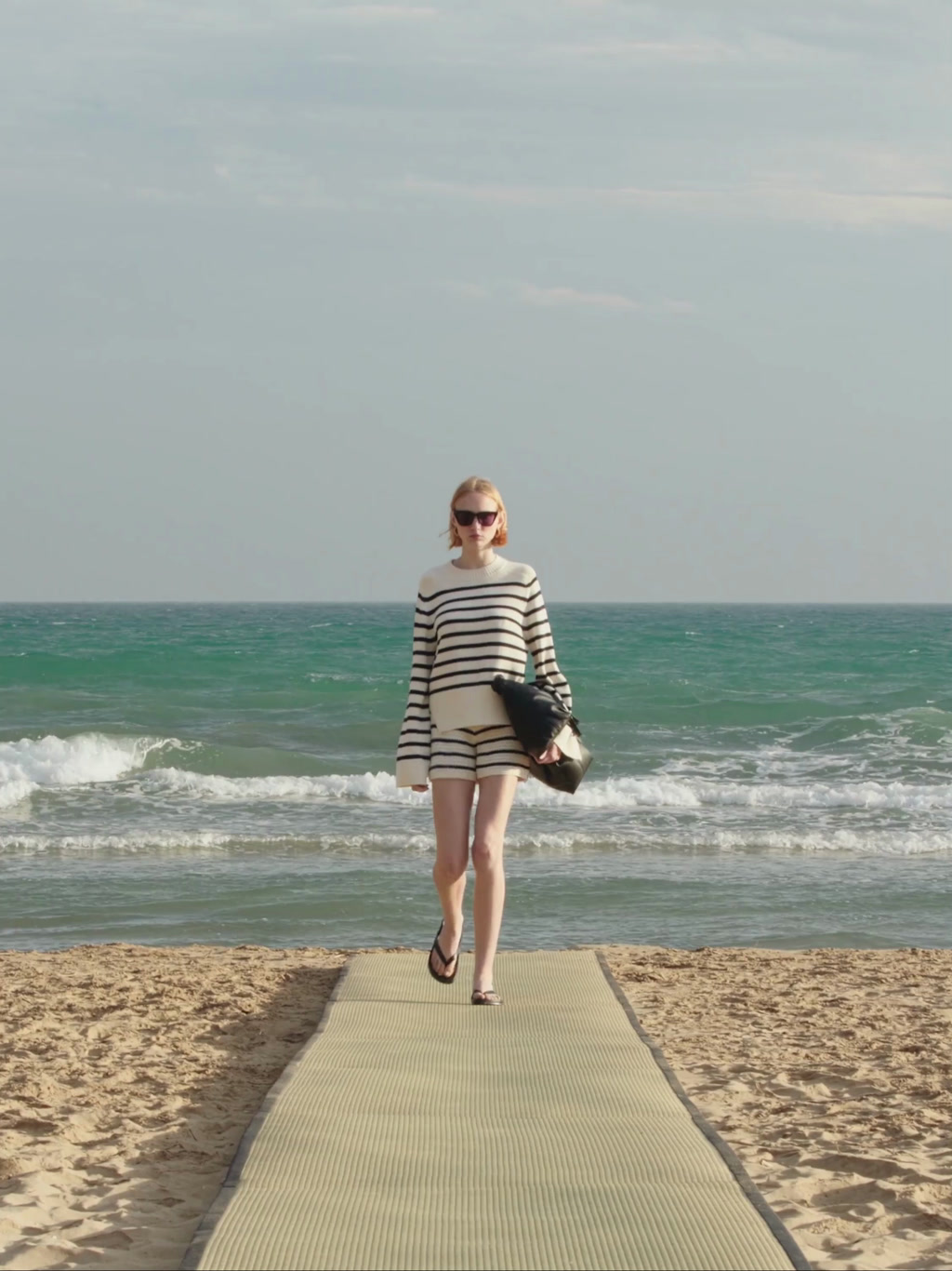 Jersey de punto rayas cuello redondo - CRUDO