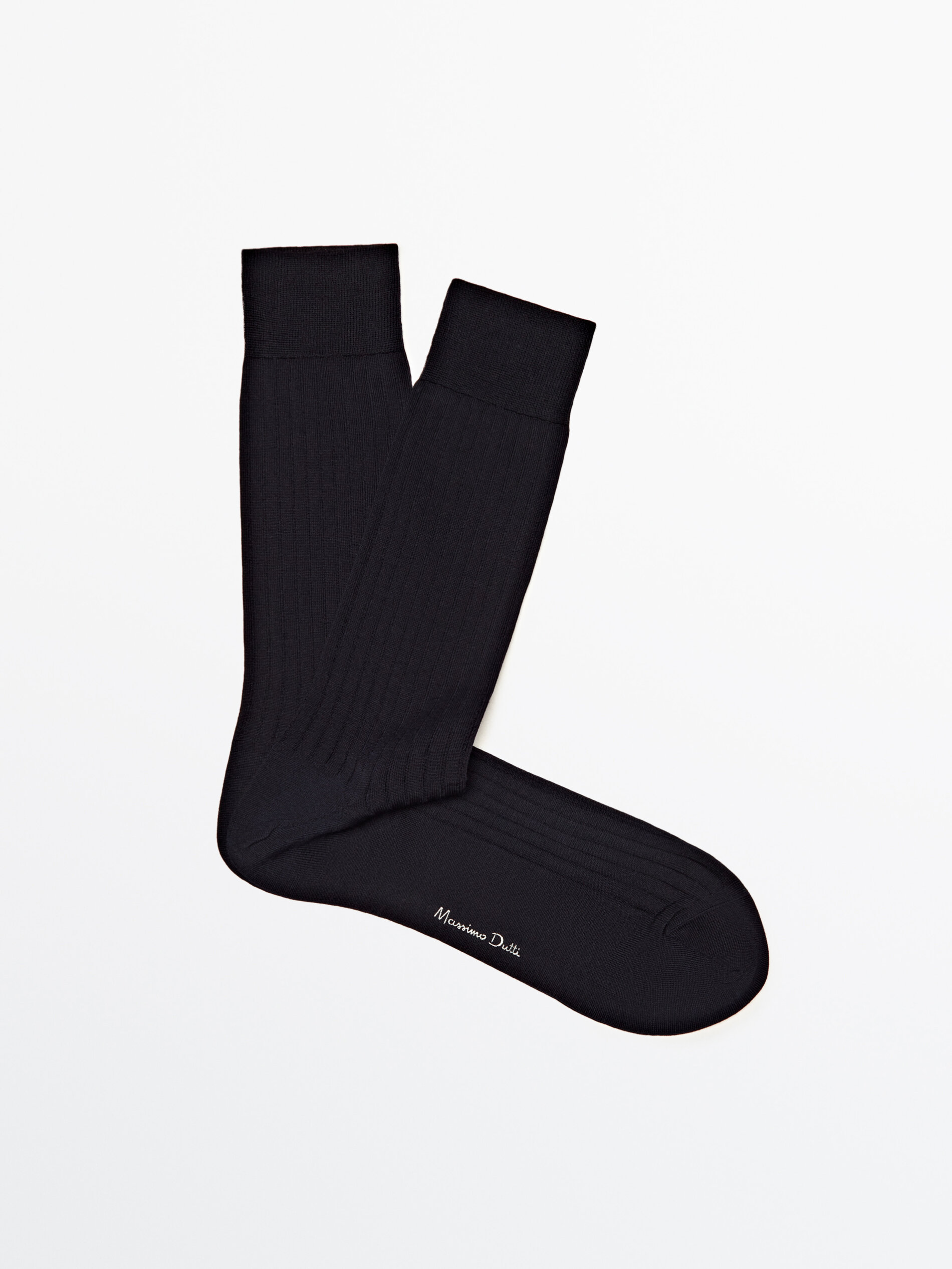 Calcetines canalé hilo de escocia - AZUL MARINO