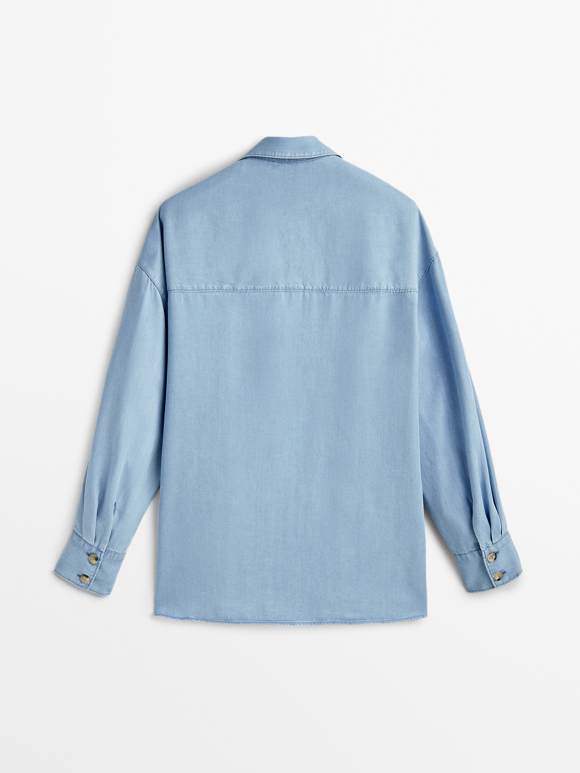 Camisa fluida efecto denim - AZUL MEDIO