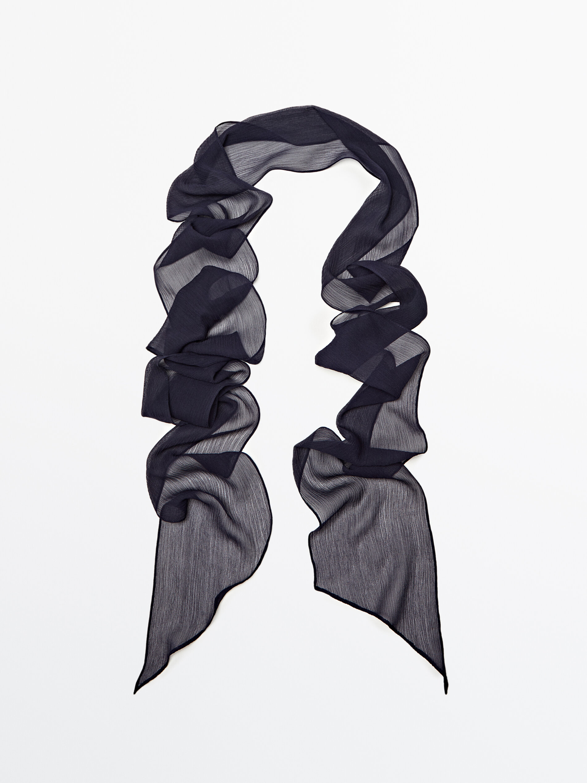 Fular seda georgette - AZUL PROFUNDO