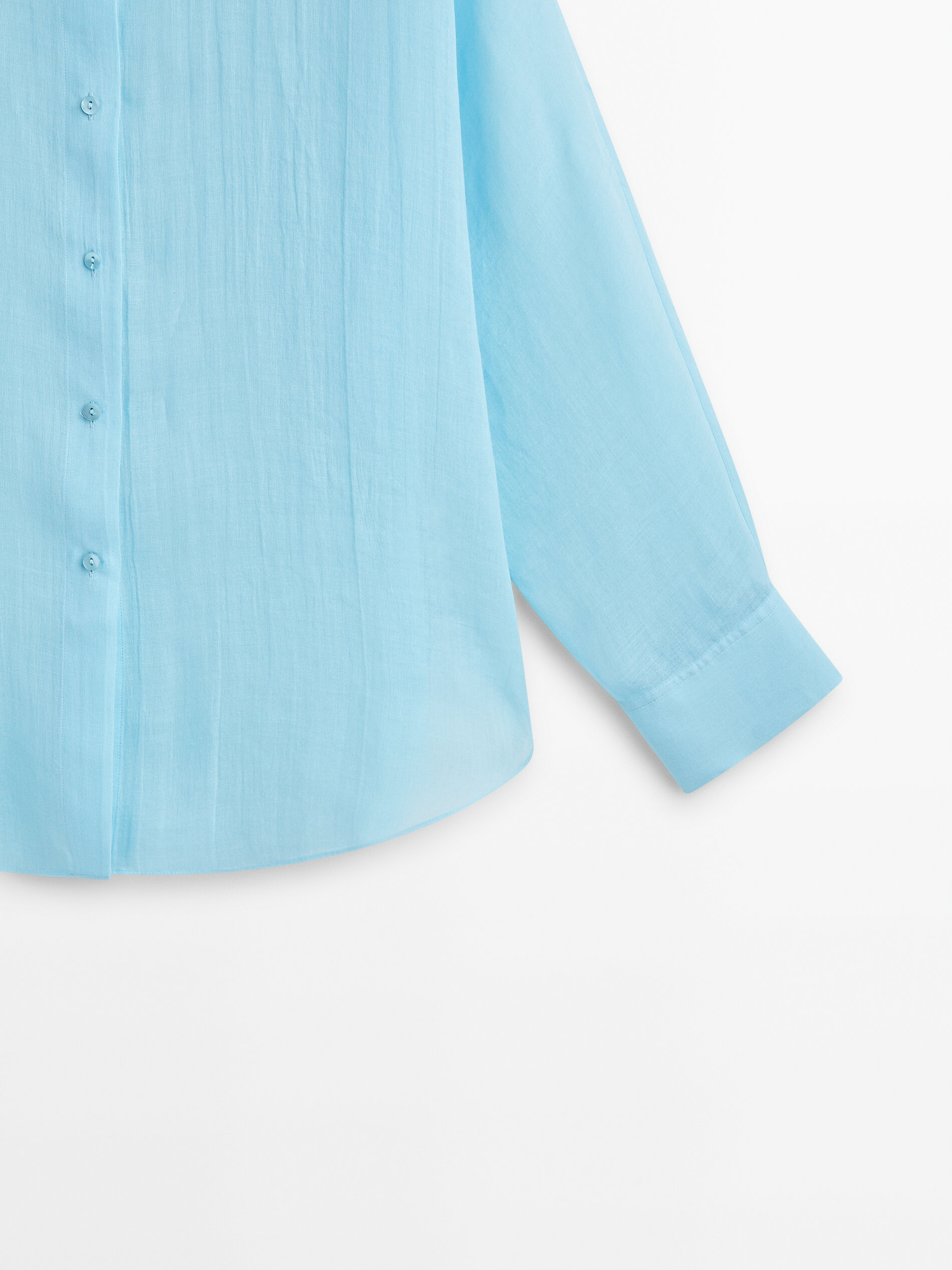 Camisa 100% ramio manga murciélago - AZUL