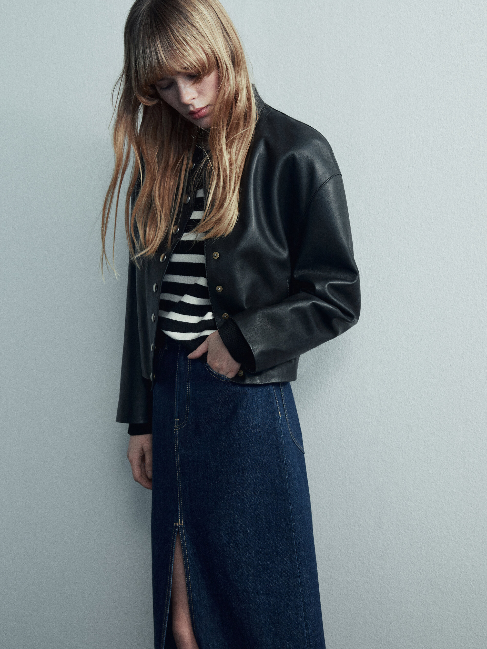 Jersey rayas cuello polo - NEGRO