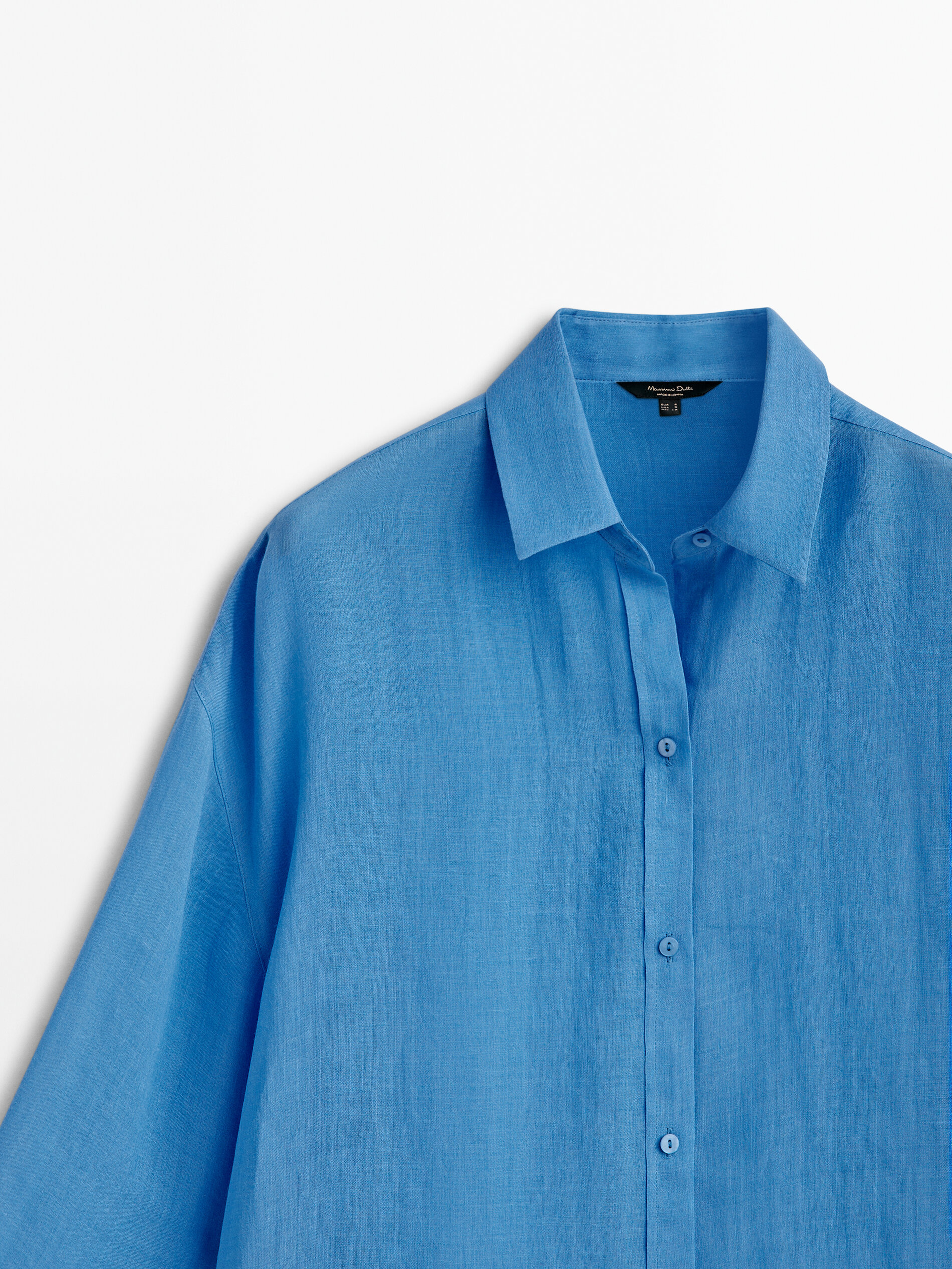 Camisa oversize 100% ramio - AZUL