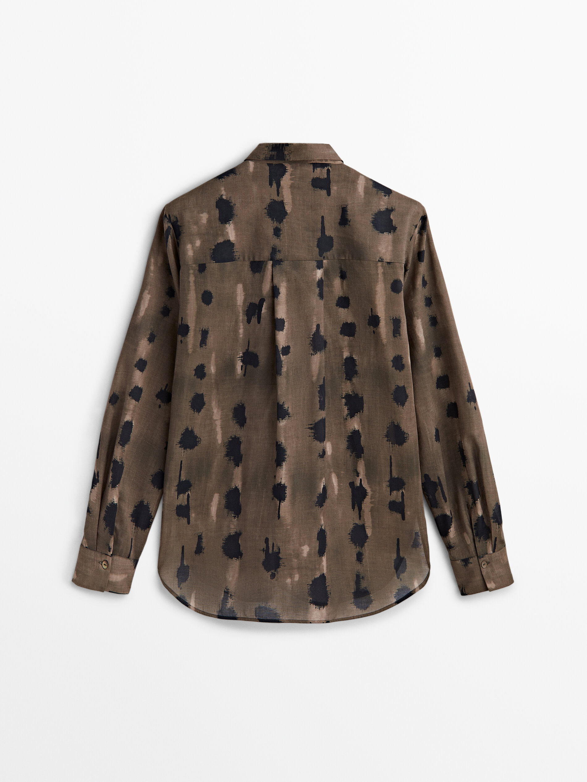Camisa estampado manchas - MARRÓN