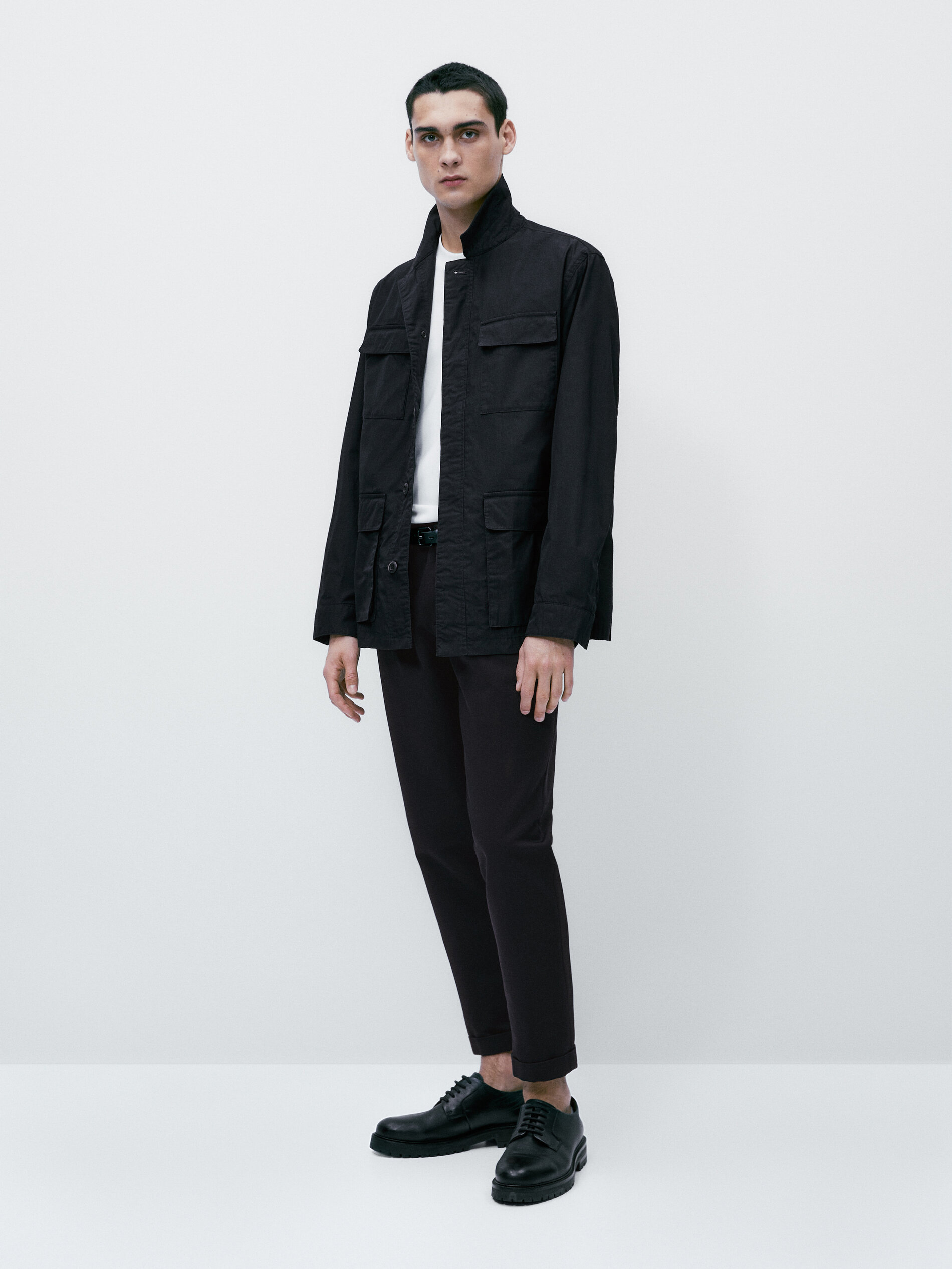 Sobrecamisa mezcla algodón bolsillos - AZUL MARINO