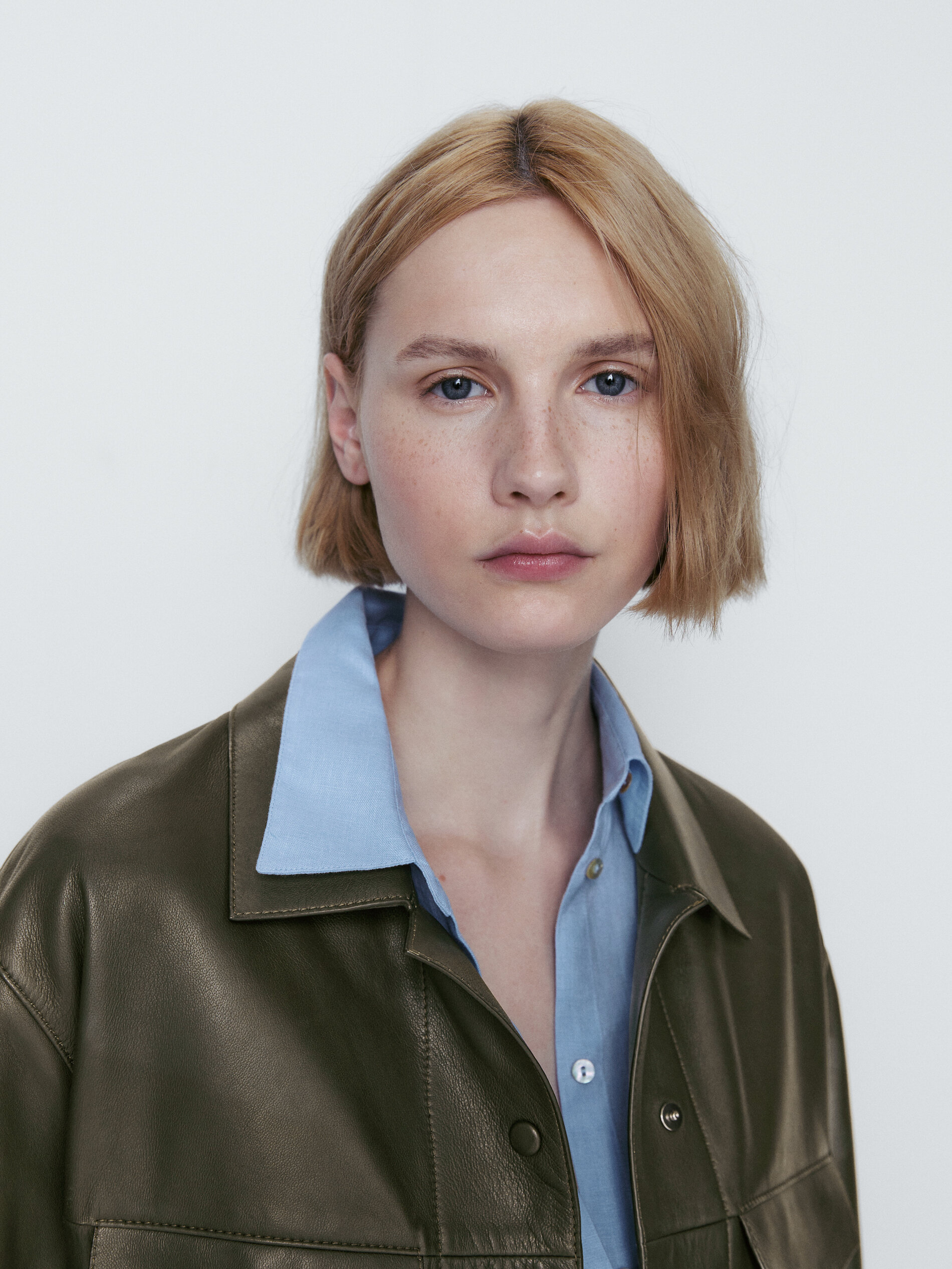 Chaqueta piel napa bolsillos - VERDE