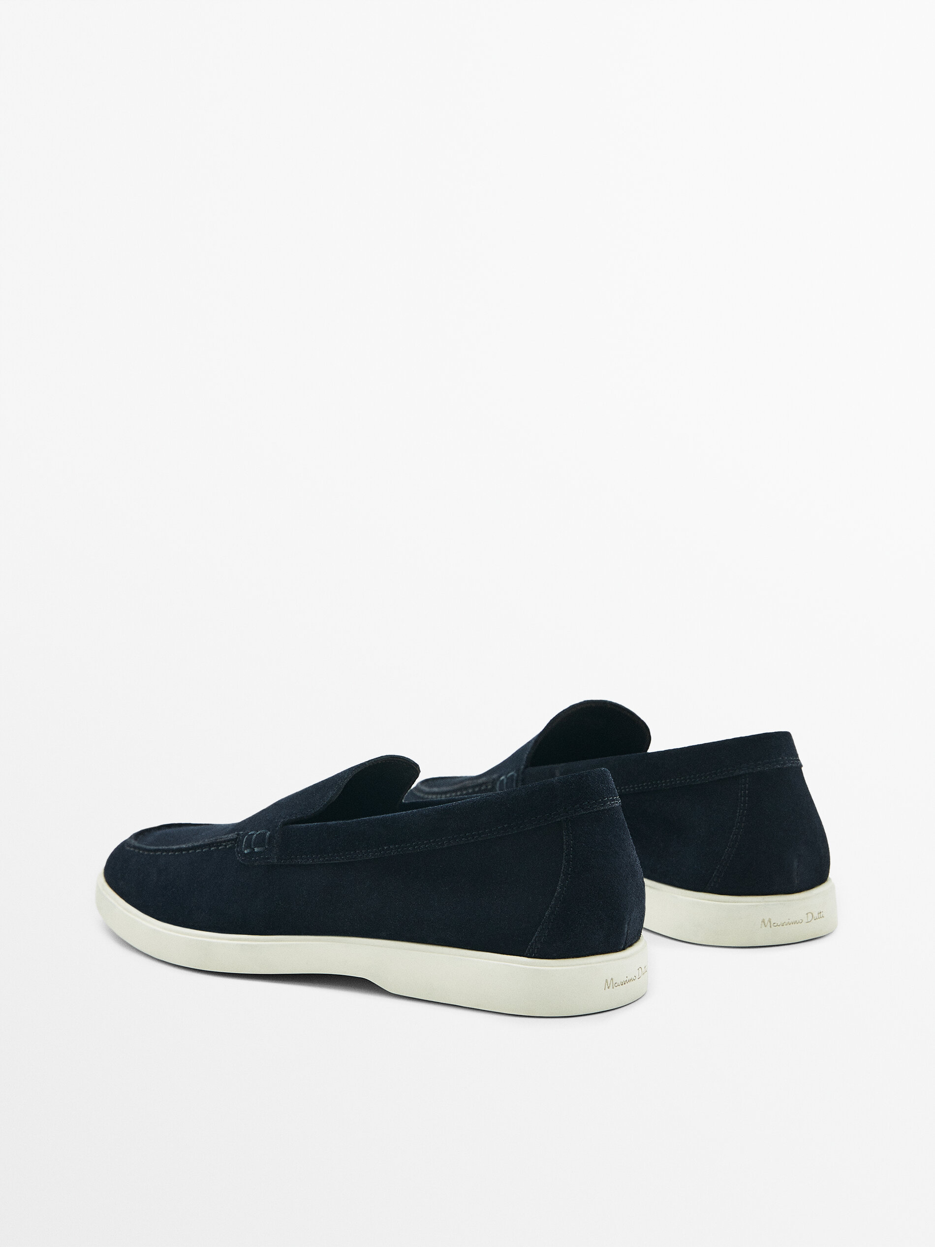 Mocasín piel serraje - AZUL