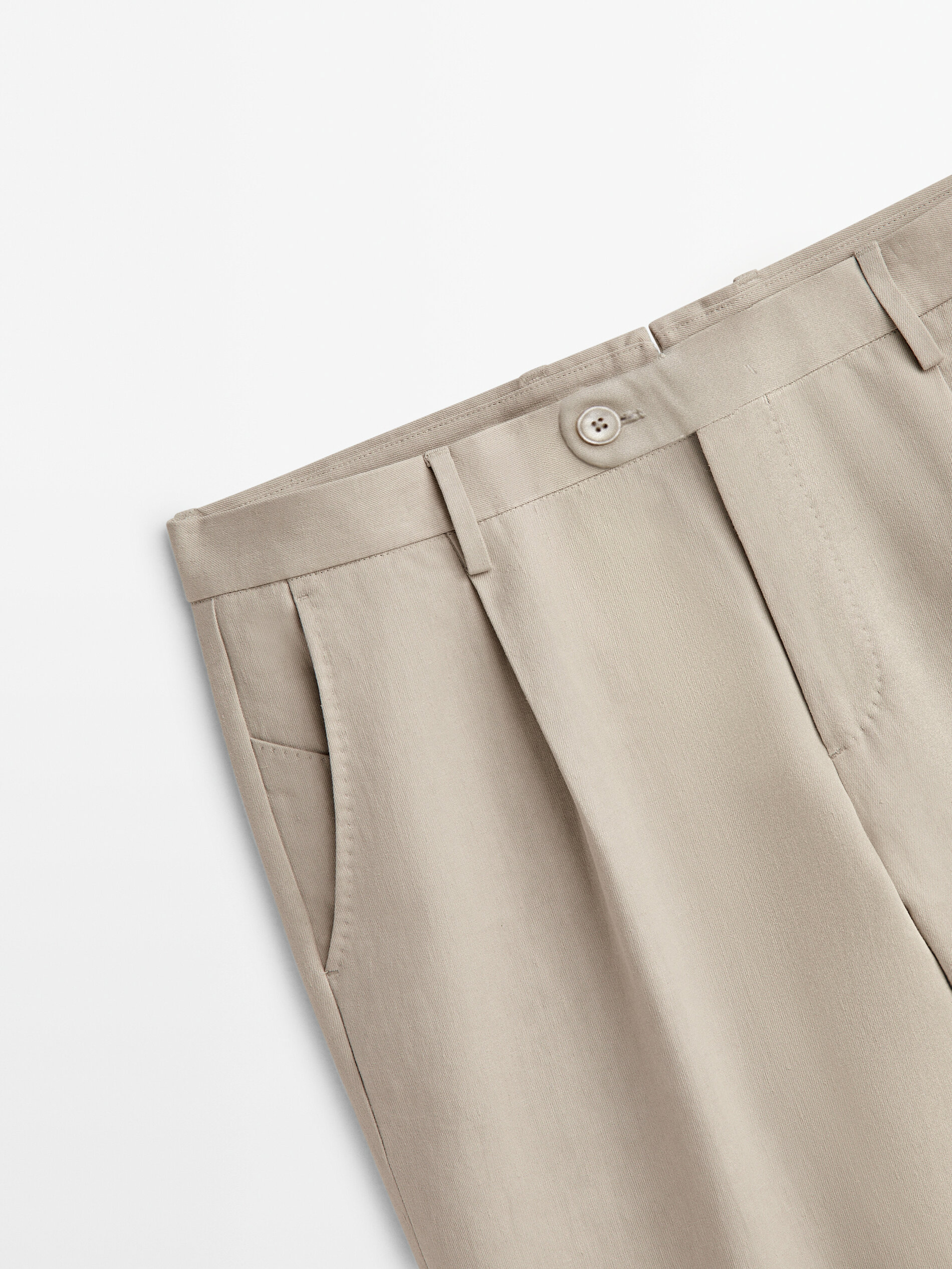 Pantalón traje lino pinzas Limited edition - HIELO