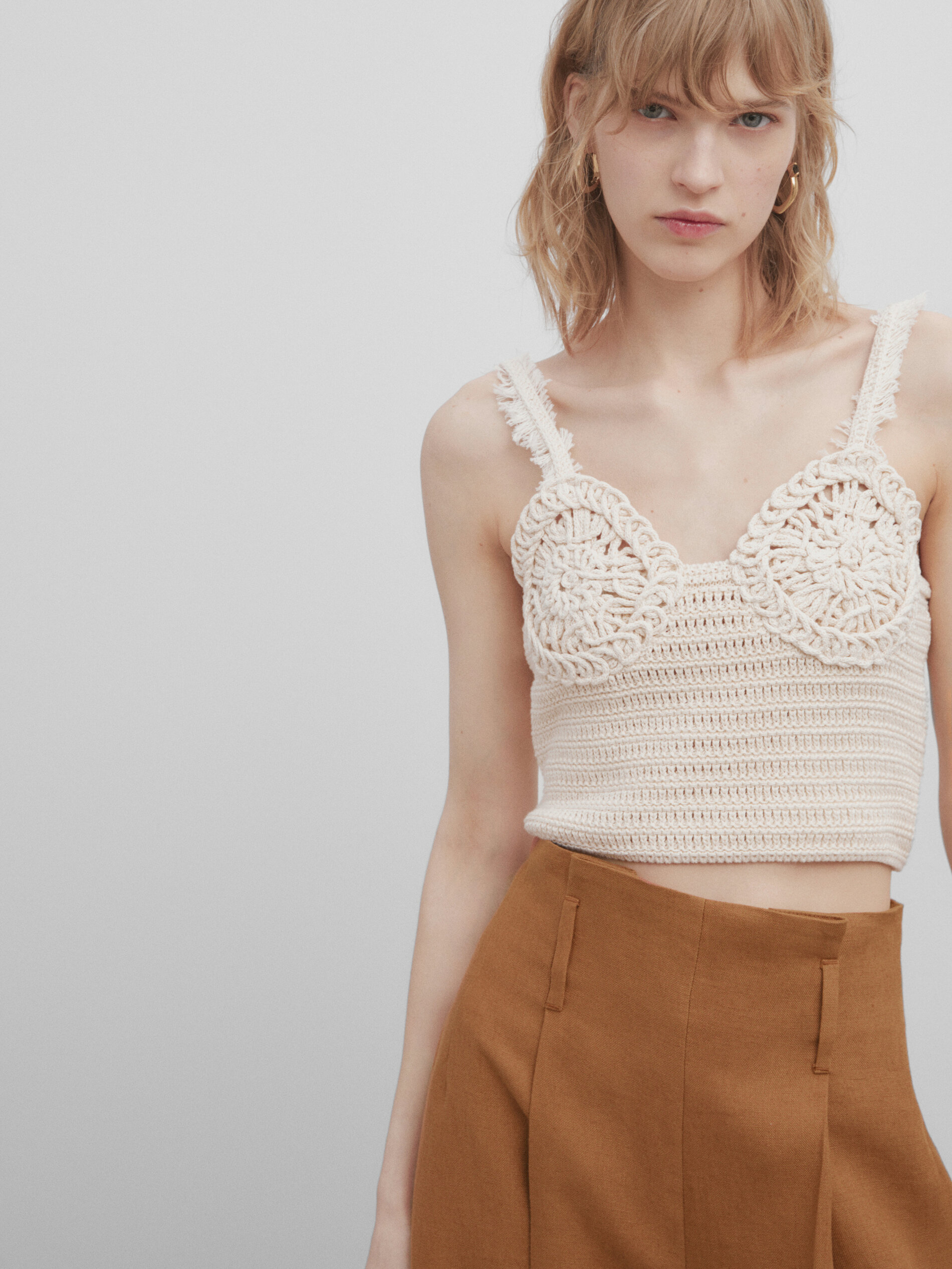 Top punto crochet -Studio - BEIGE