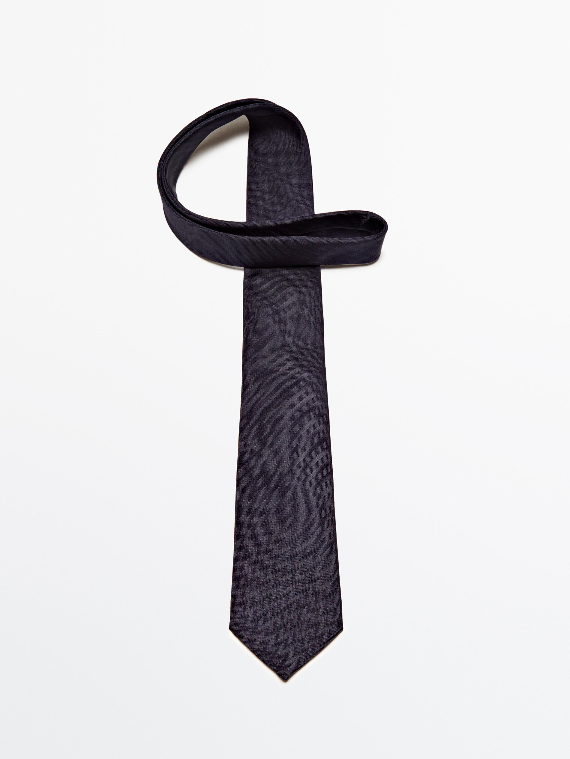 Corbata espiga 100% seda - AZUL MARINO