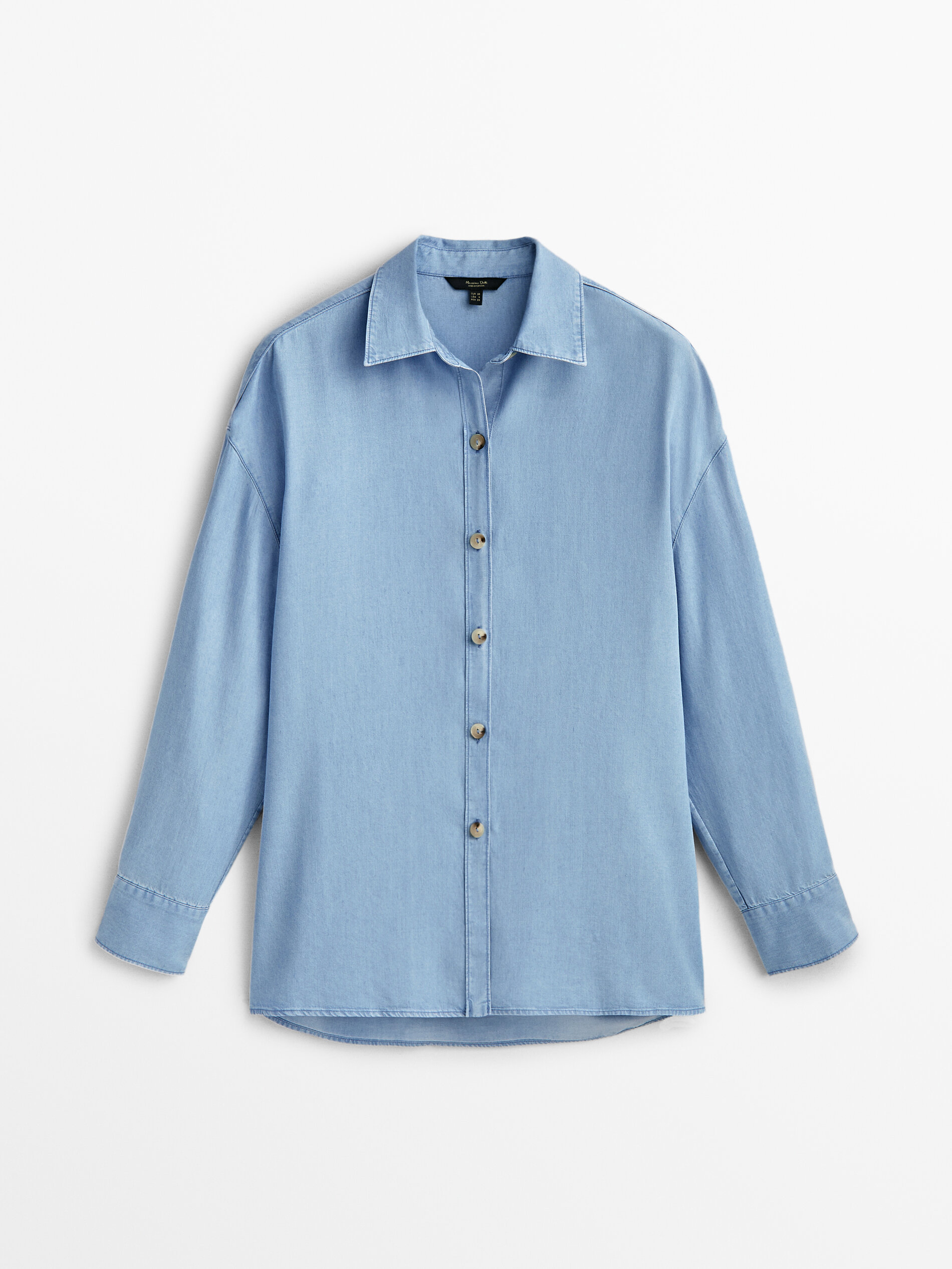 Camisa fluida efecto denim - AZUL MEDIO