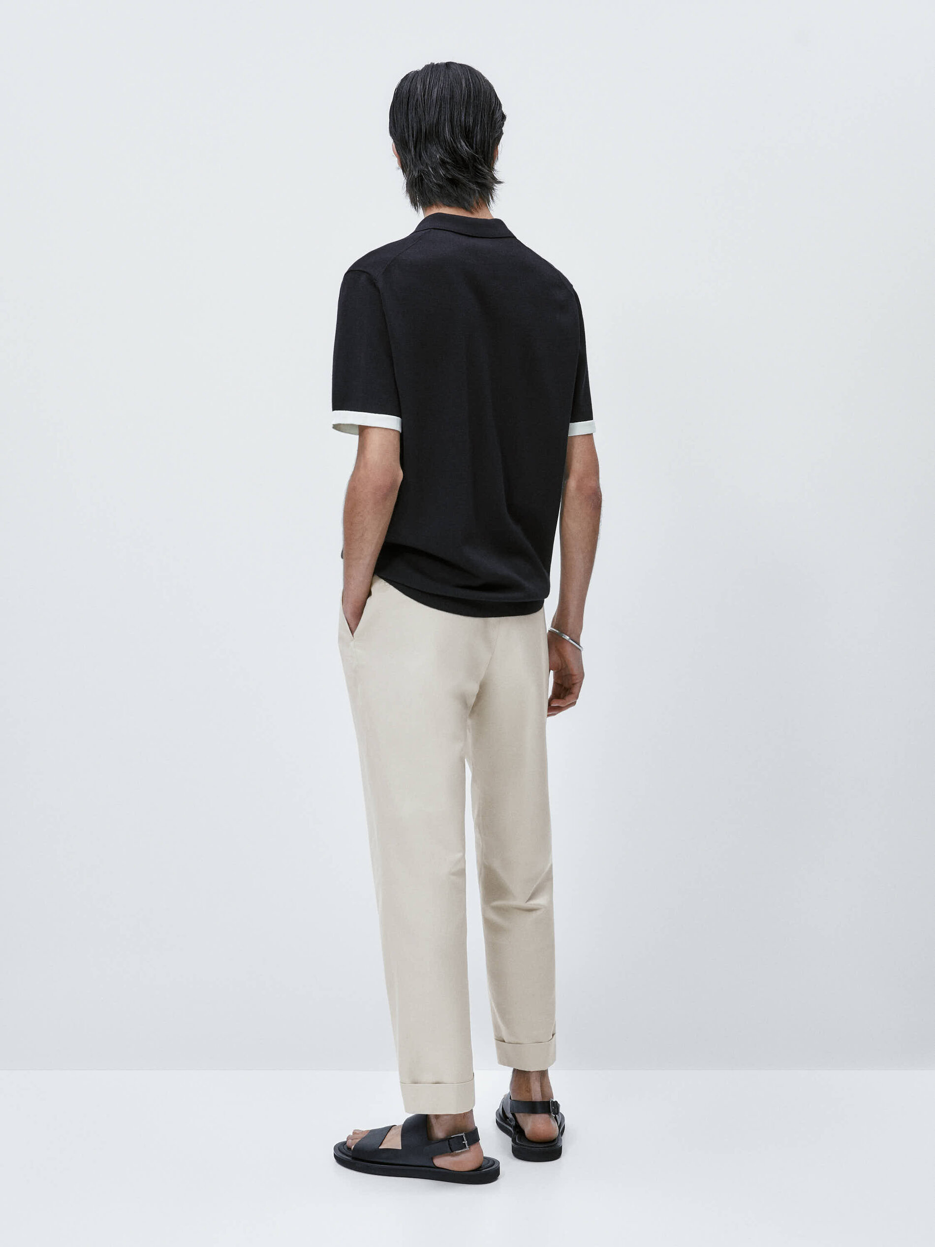 Jersey polo manga corta contraste - AZUL MARINO