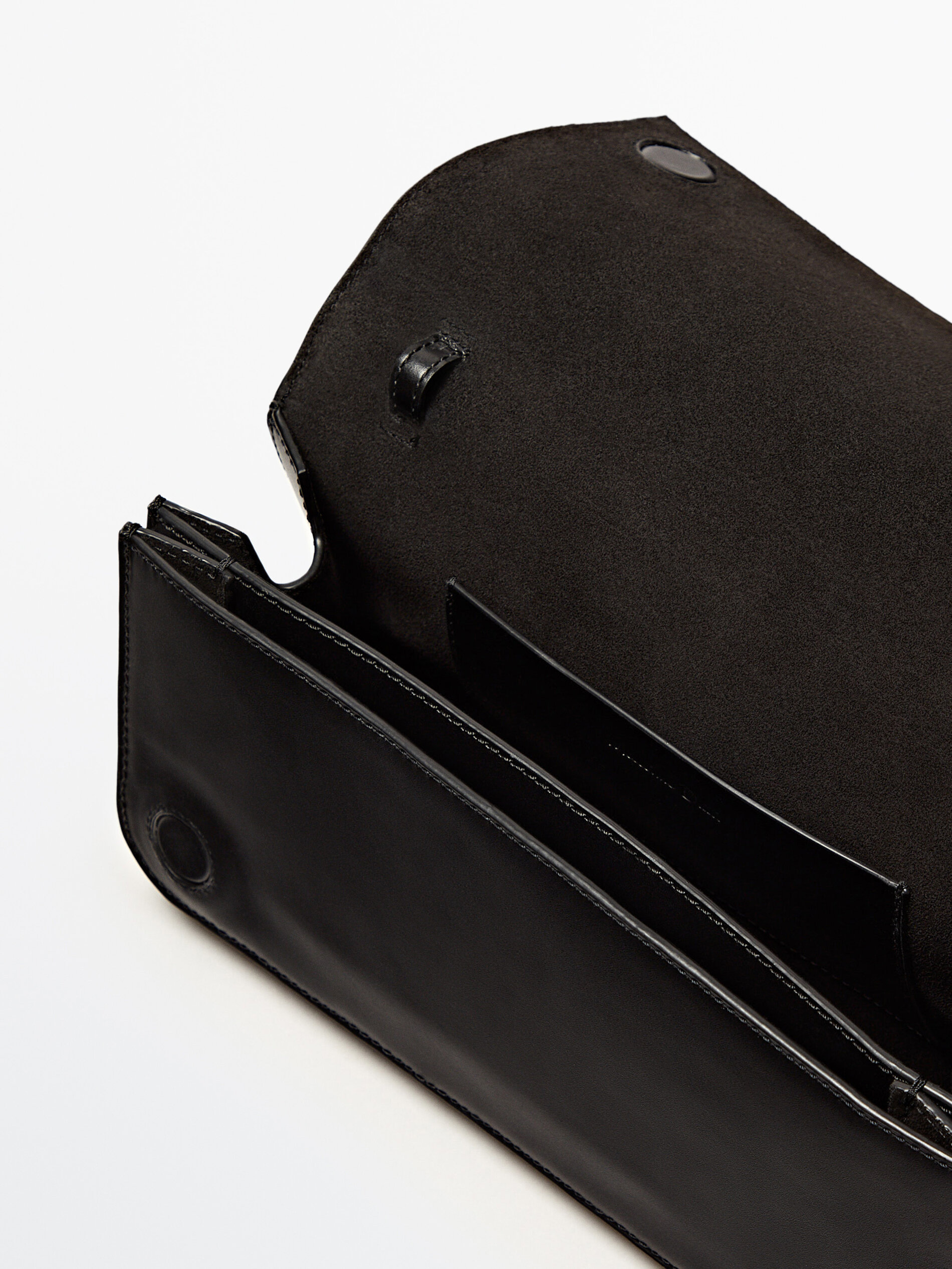 Bolso piel rectangular asa multiposición - NEGRO