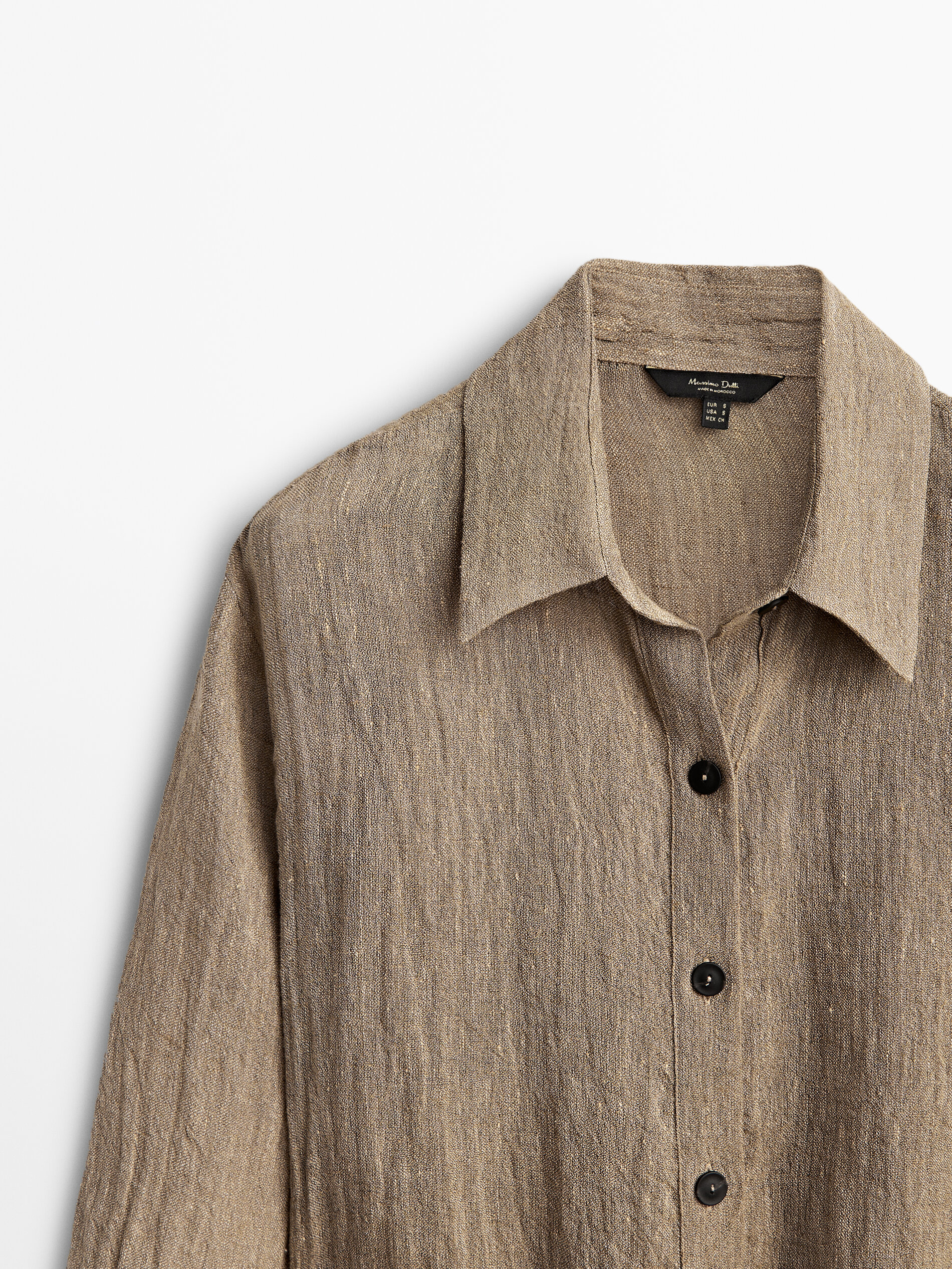 Mono corto de lino - MARRÓN