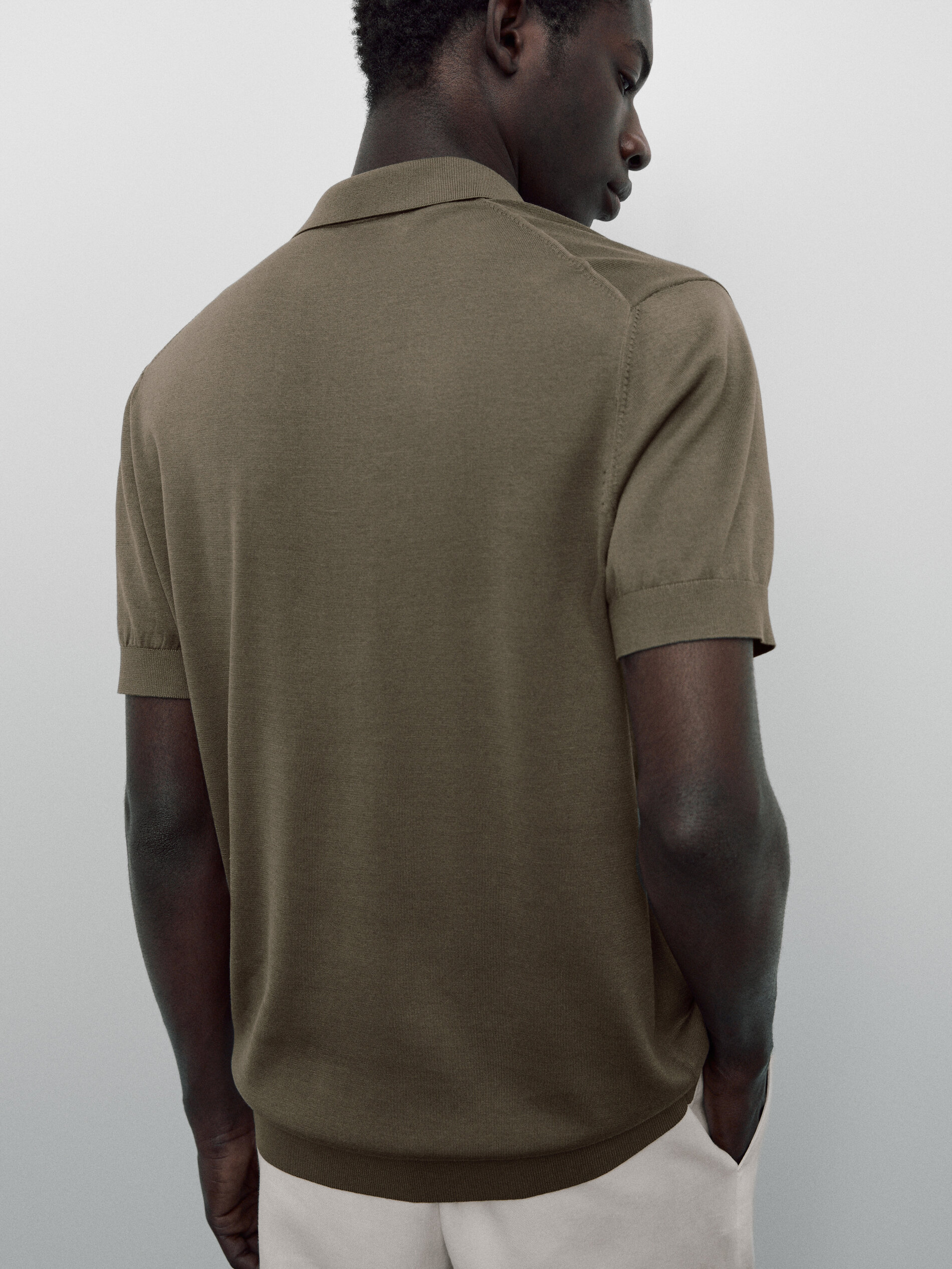 Jersey polo con algodón y seda Limited edition - Caqui