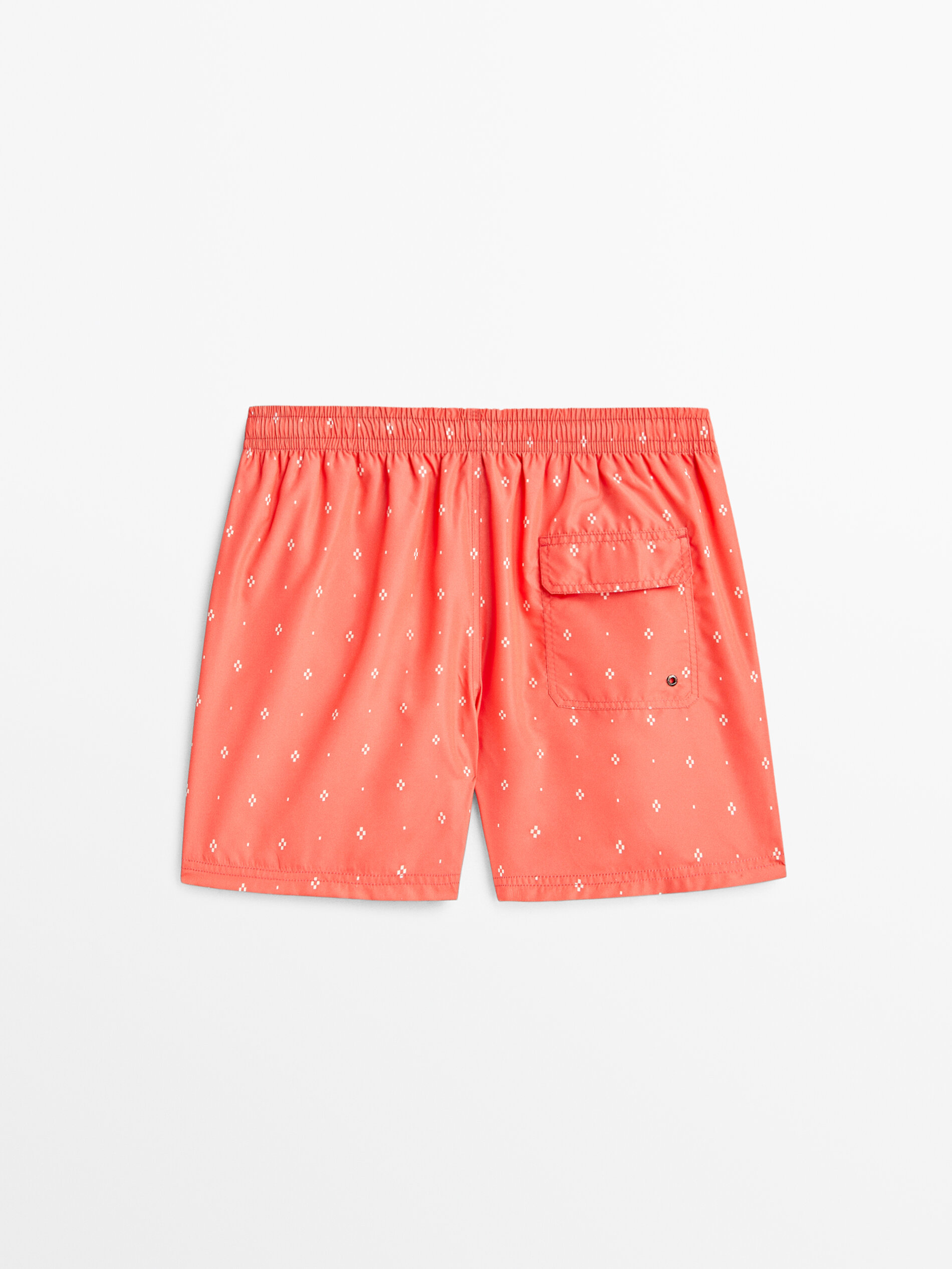 Bañador estampado rombo - CORAL