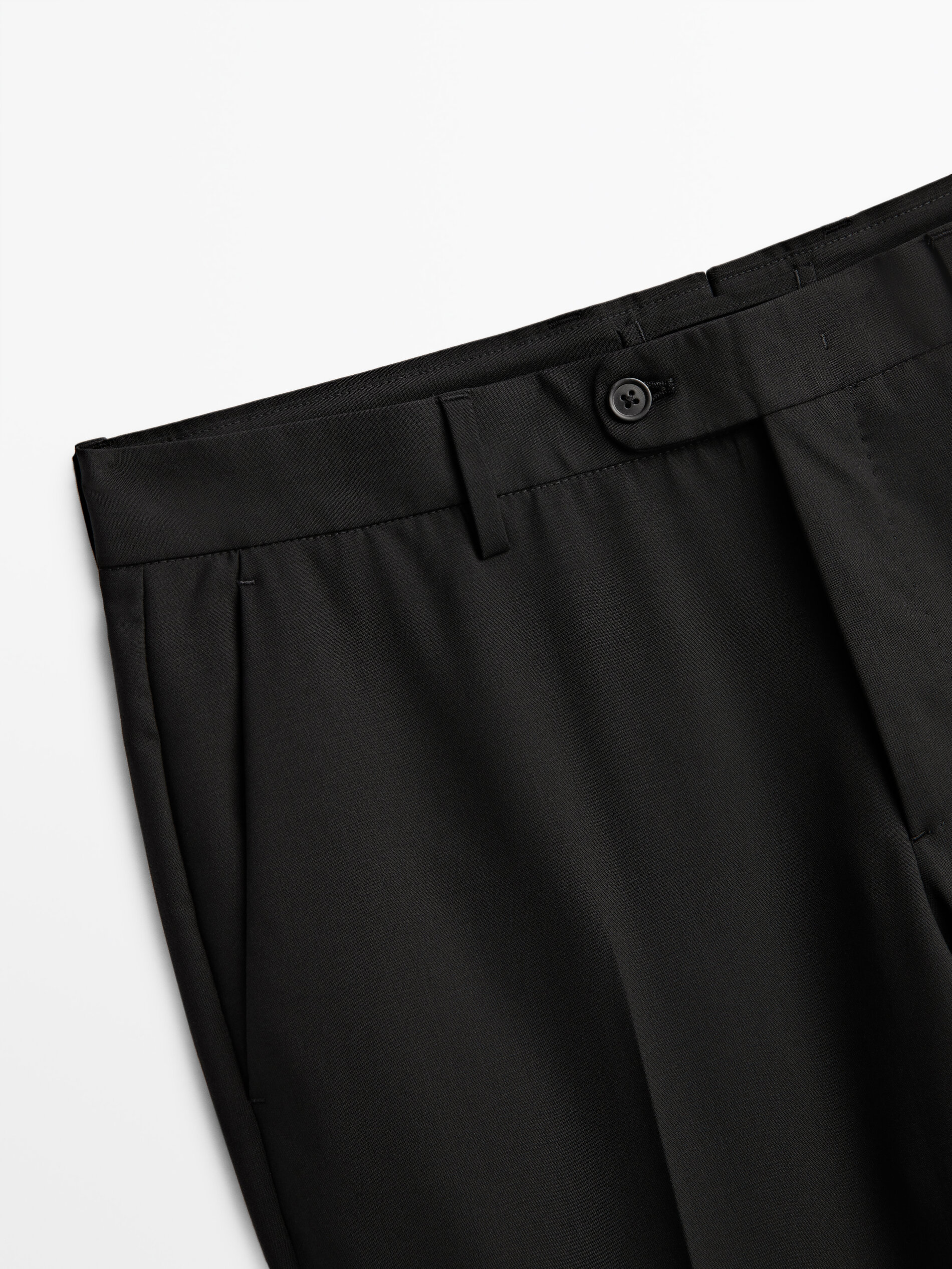 Pantalón traje lana bi-stretch - NEGRO