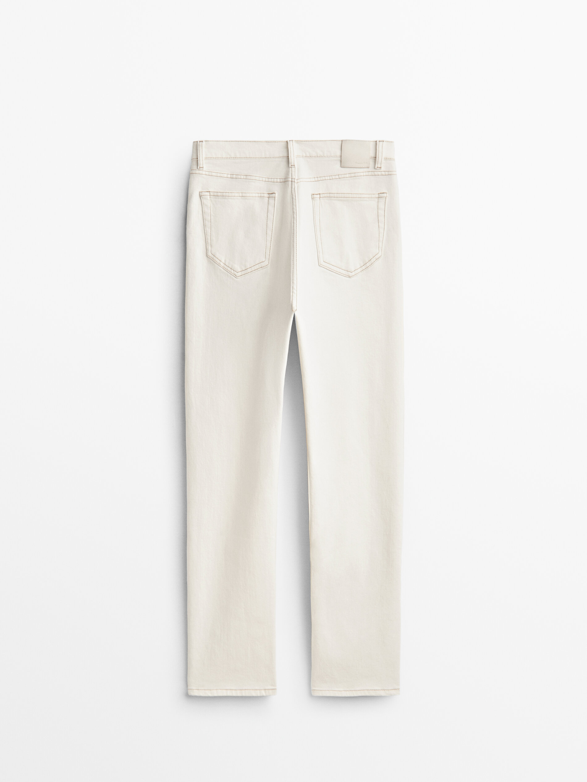 Pantalón vaquero tiro medio corte recto - CRUDO