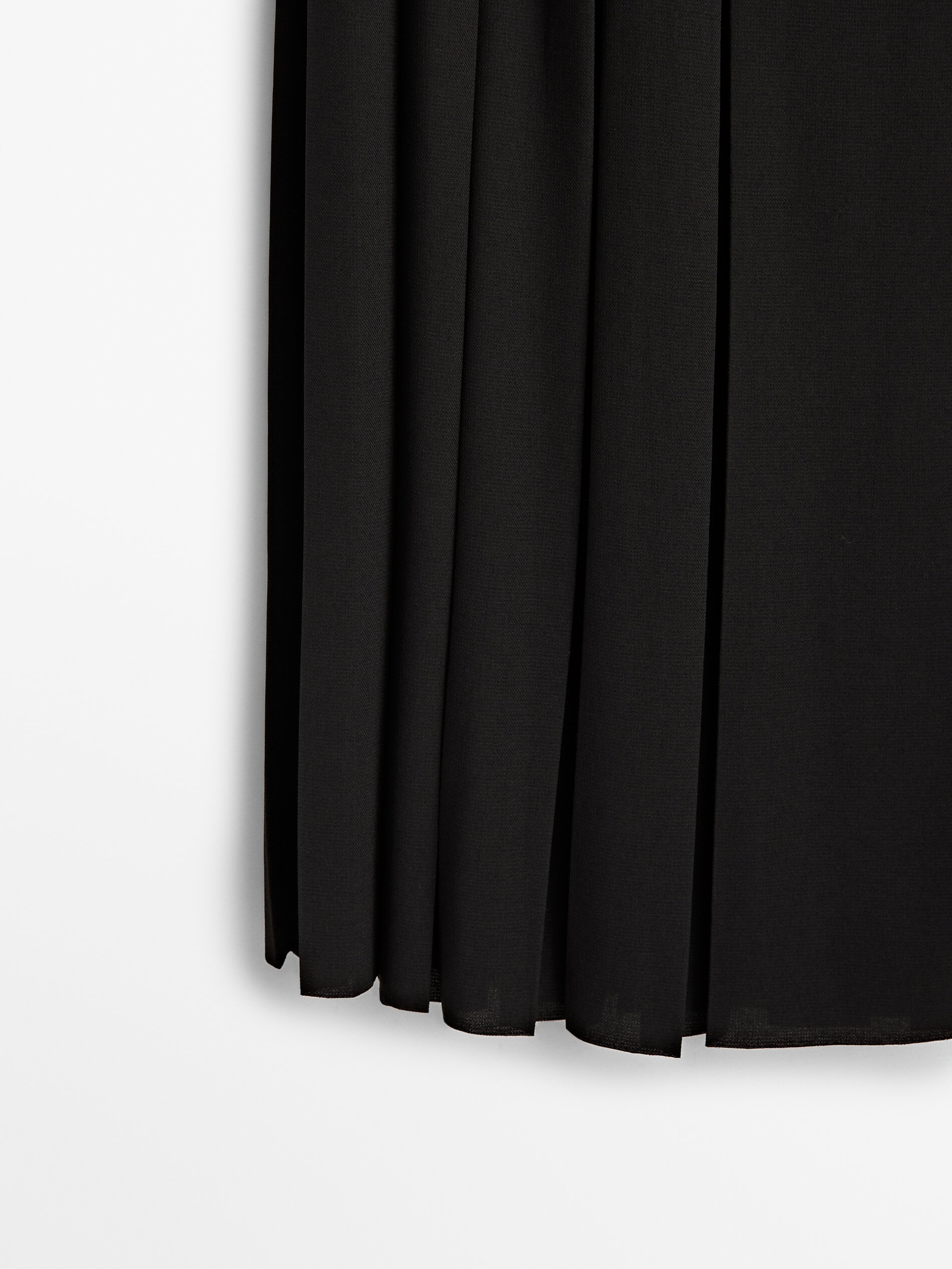 Falda midi tablas negra - NEGRO