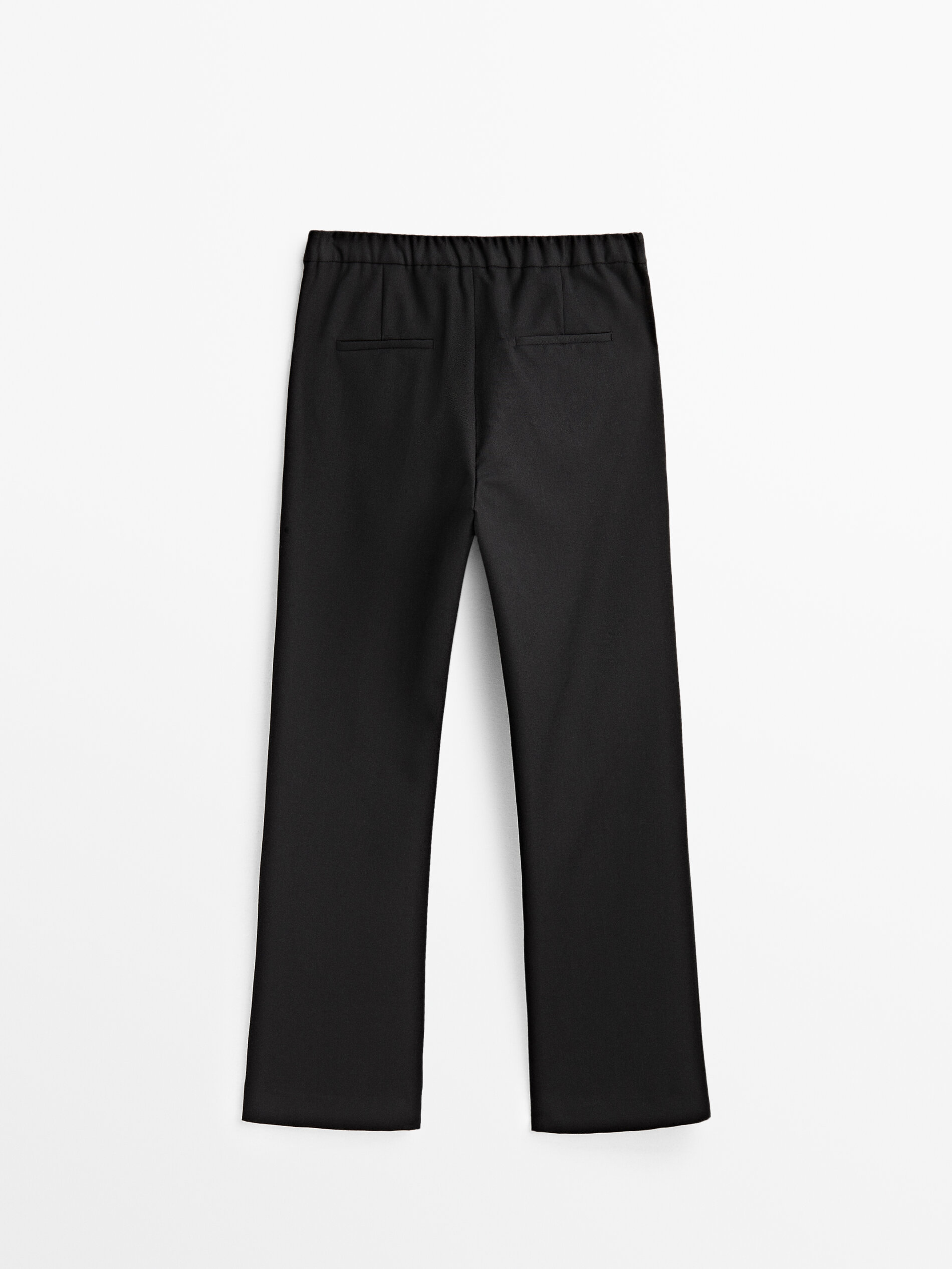 Pantalón con lana kick flare - NEGRO