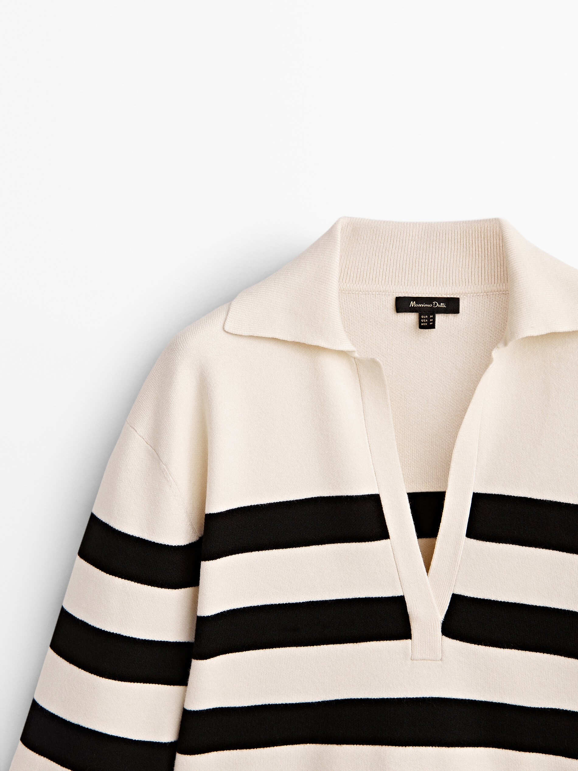 Jersey rayas cuello polo - NEGRO