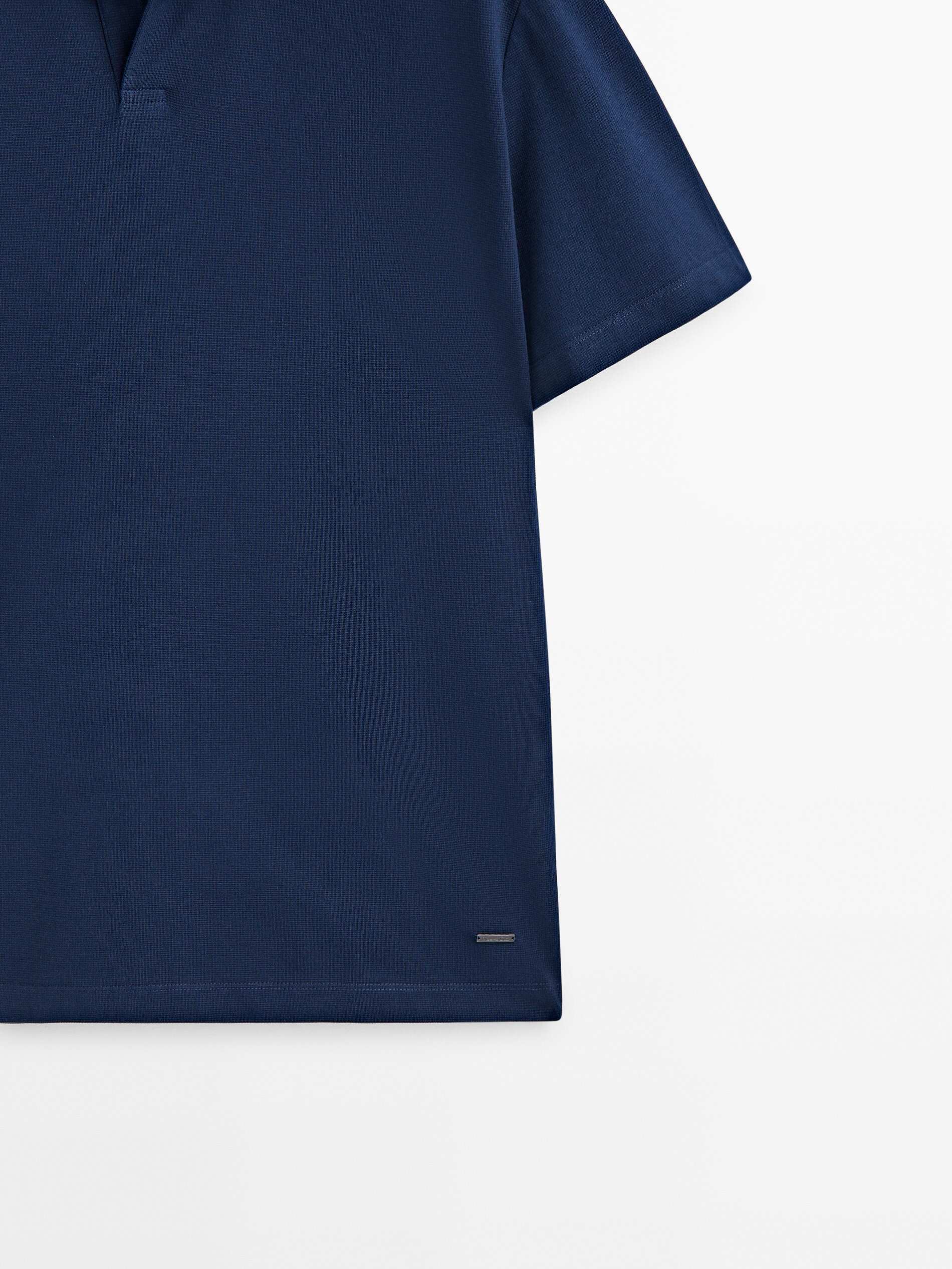 Polo punto cuadrillé algodón - AZUL MARINO