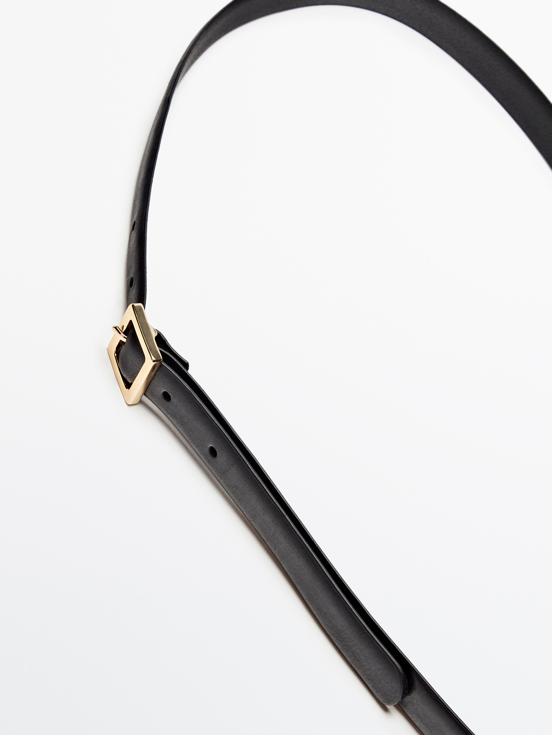 Cinturón piel hebilla vertical - NEGRO