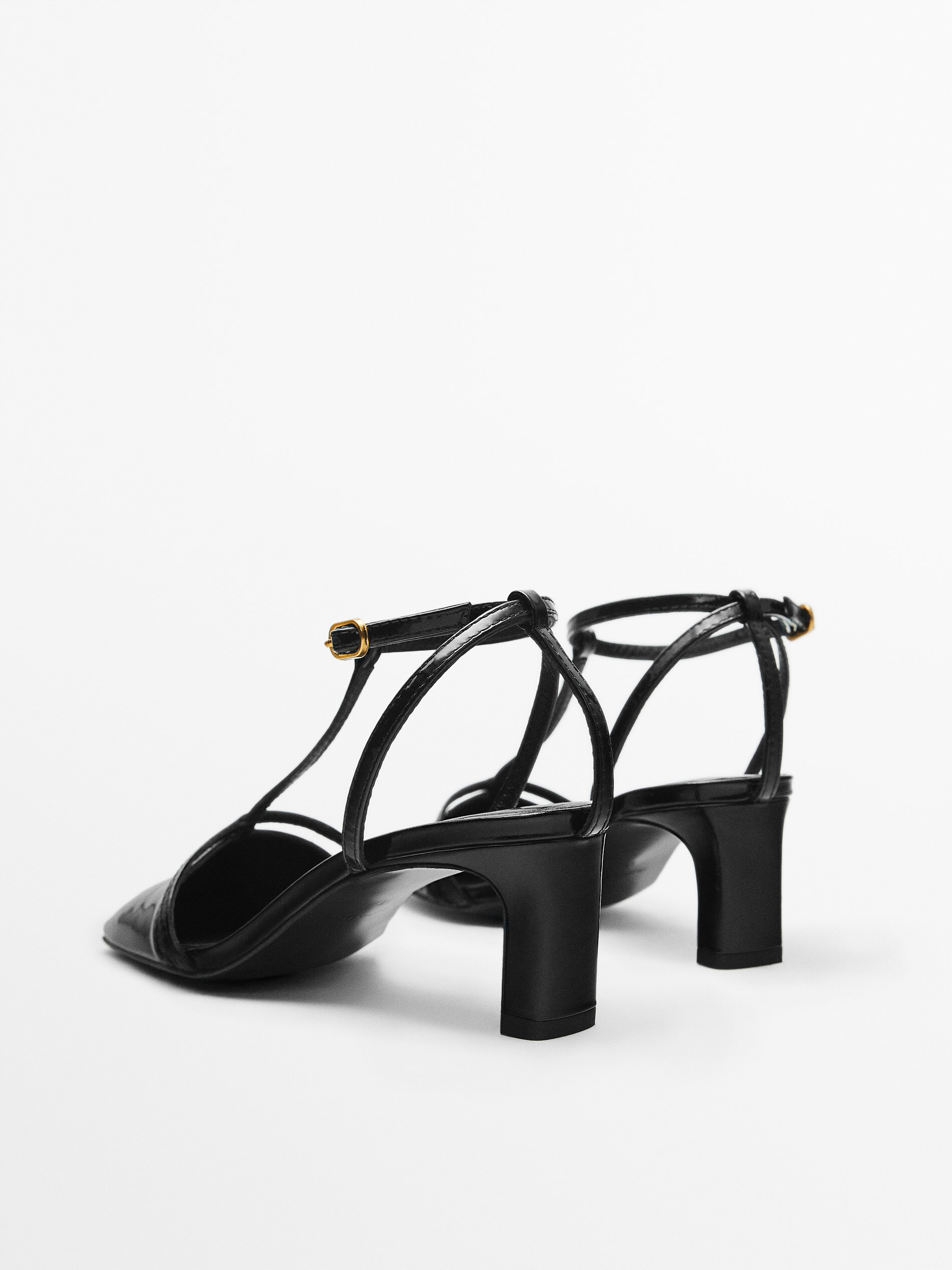 Zapato tacón piel pala - NEGRO