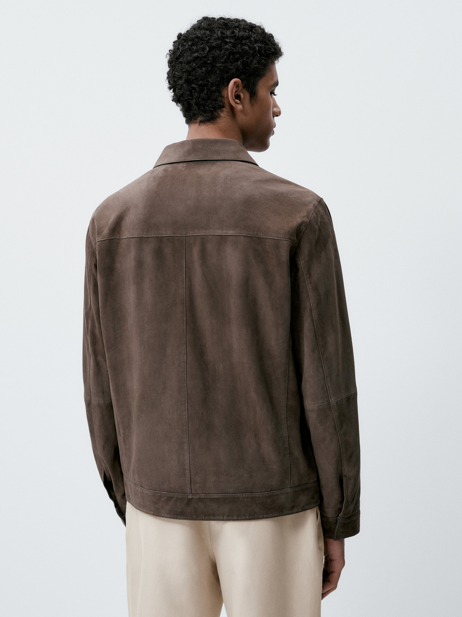 Chaqueta trucker piel ante - ANTRACITA